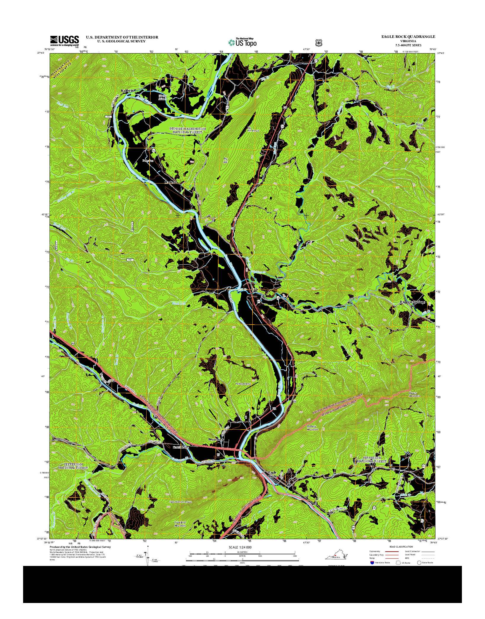 USGS US TOPO 7.5-MINUTE MAP FOR EAGLE ROCK, VA 2013