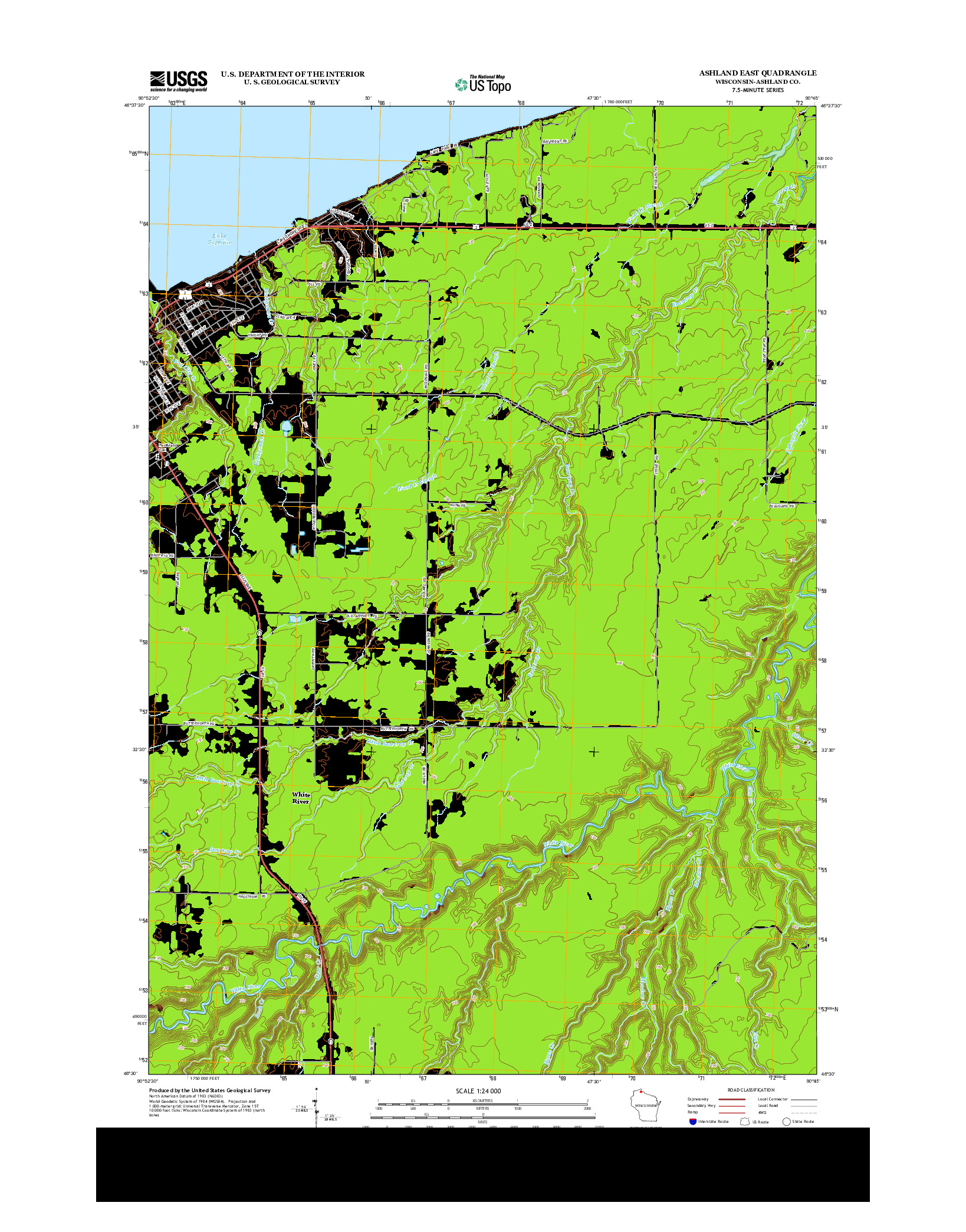 USGS US TOPO 7.5-MINUTE MAP FOR ASHLAND EAST, WI 2013