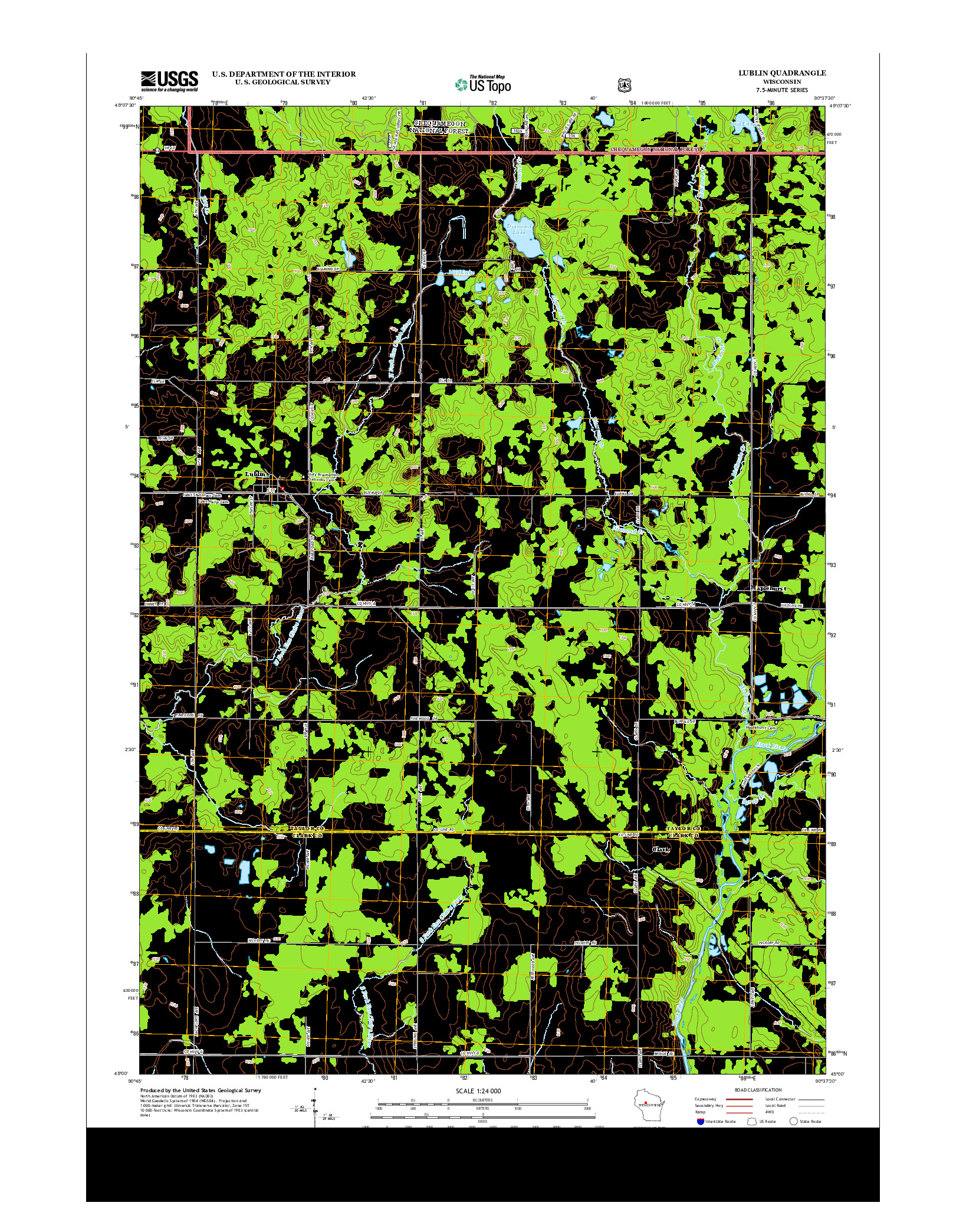 USGS US TOPO 7.5-MINUTE MAP FOR LUBLIN, WI 2013