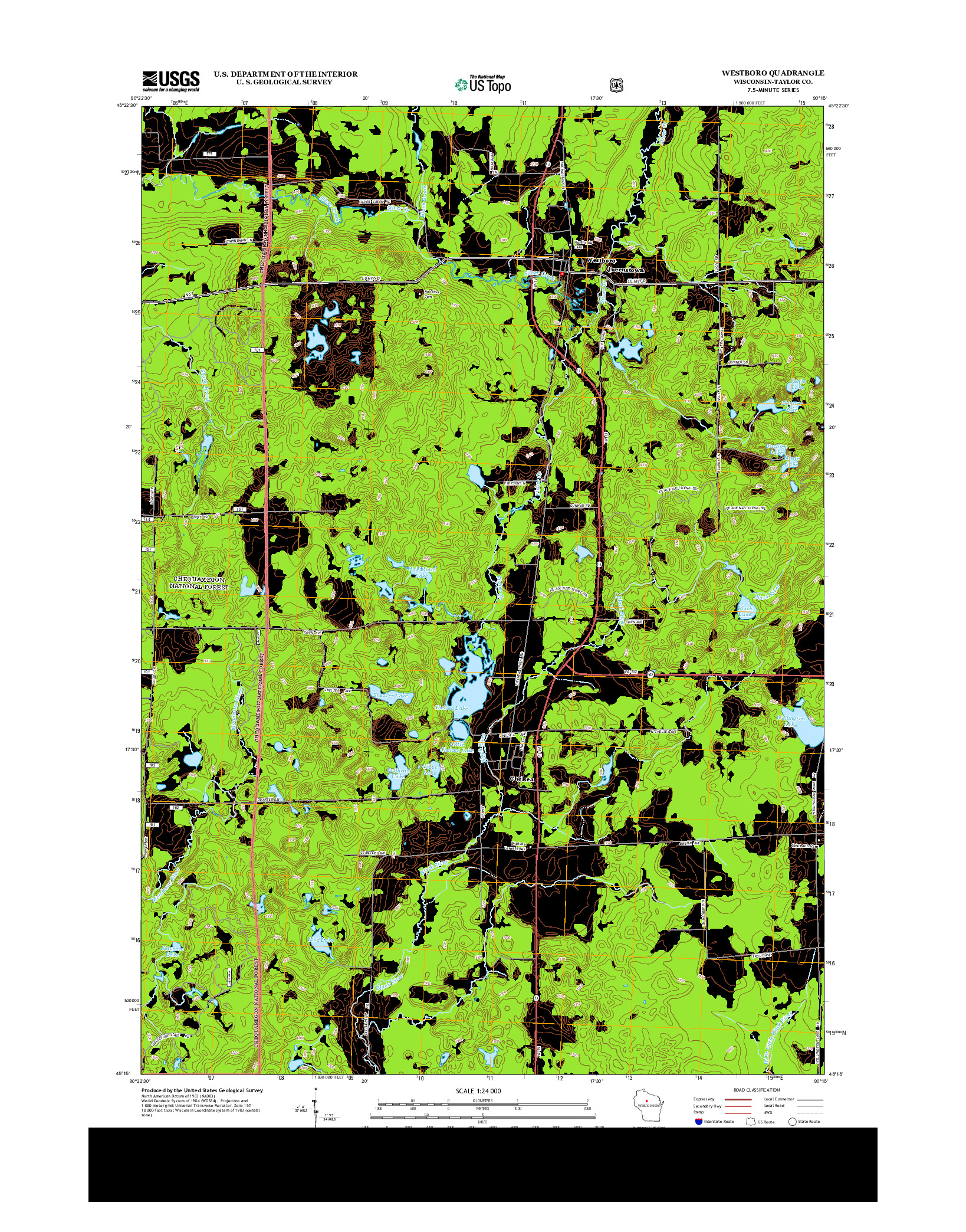 USGS US TOPO 7.5-MINUTE MAP FOR WESTBORO, WI 2013