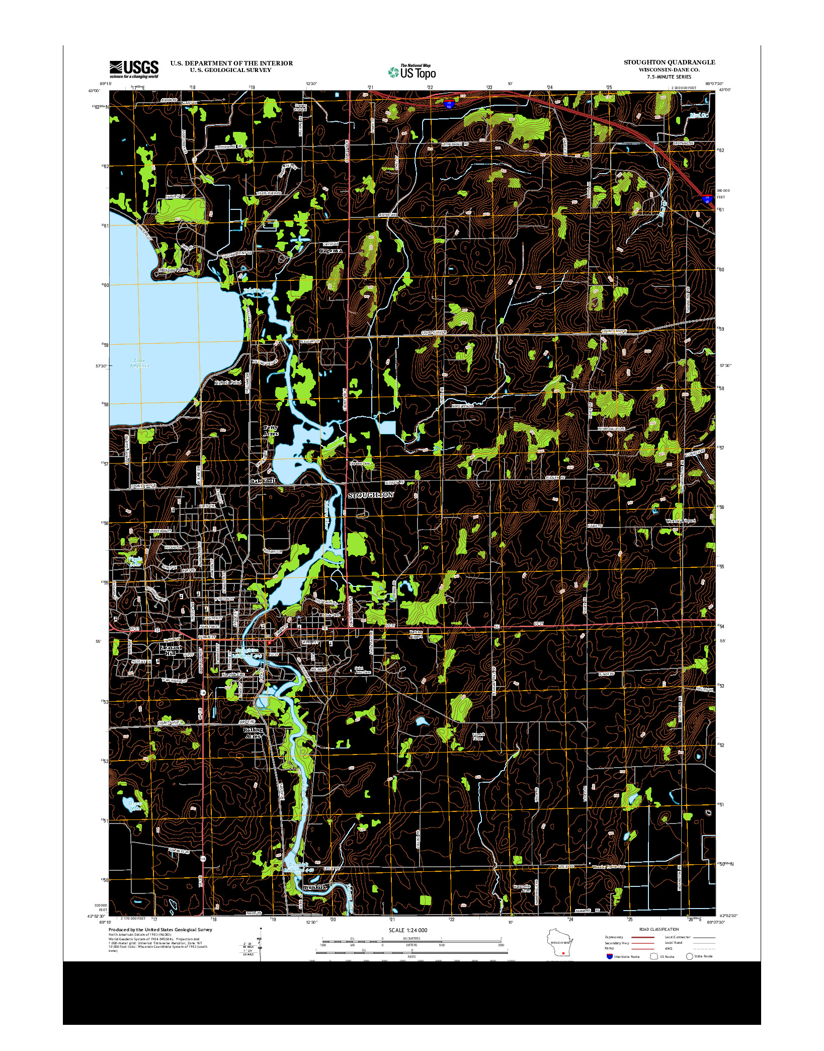 USGS US TOPO 7.5-MINUTE MAP FOR STOUGHTON, WI 2013