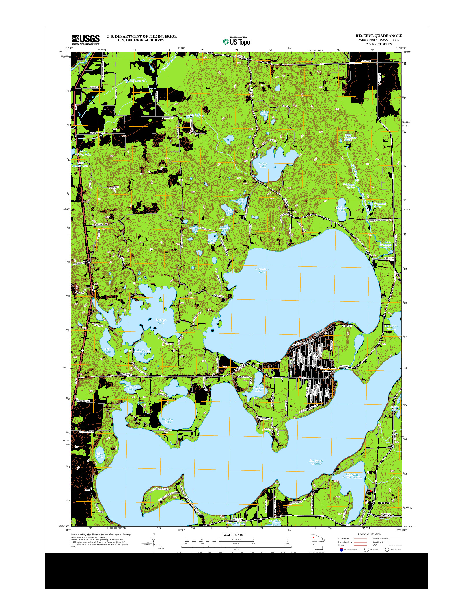 USGS US TOPO 7.5-MINUTE MAP FOR RESERVE, WI 2013