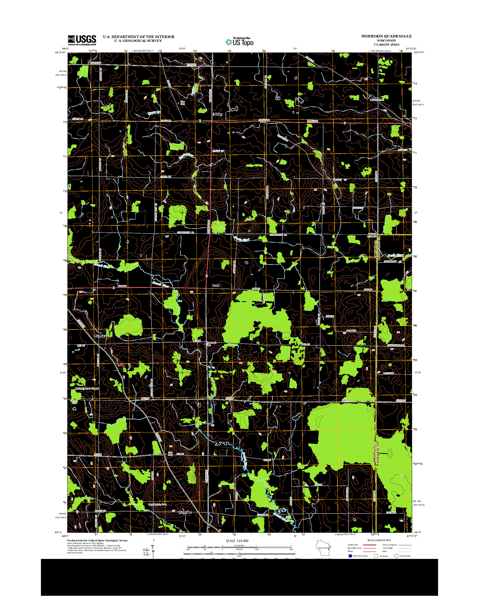 USGS US TOPO 7.5-MINUTE MAP FOR MORRISON, WI 2013