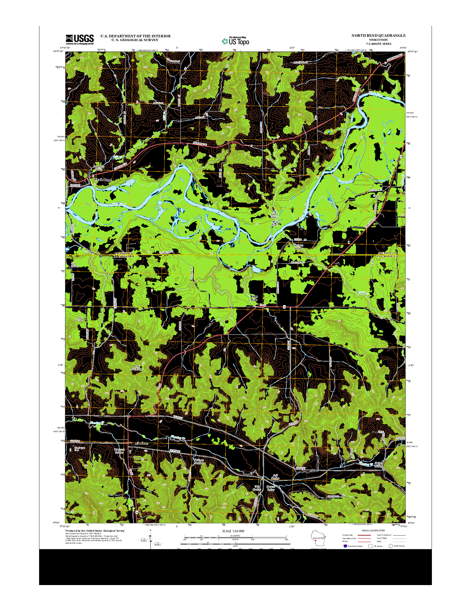 USGS US TOPO 7.5-MINUTE MAP FOR NORTH BEND, WI 2013