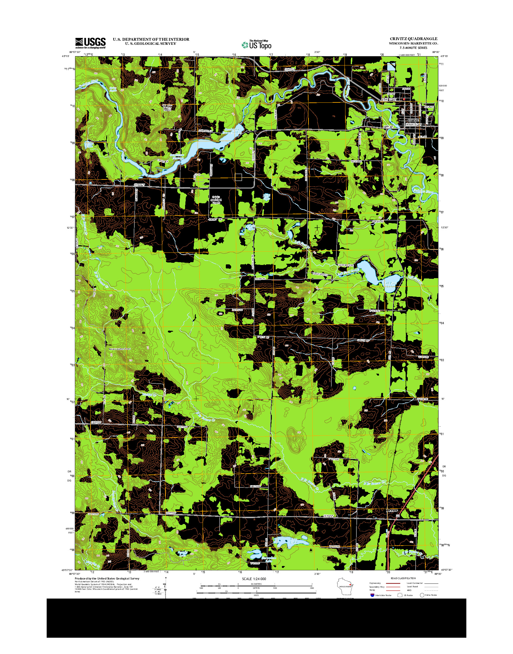 USGS US TOPO 7.5-MINUTE MAP FOR CRIVITZ, WI 2013