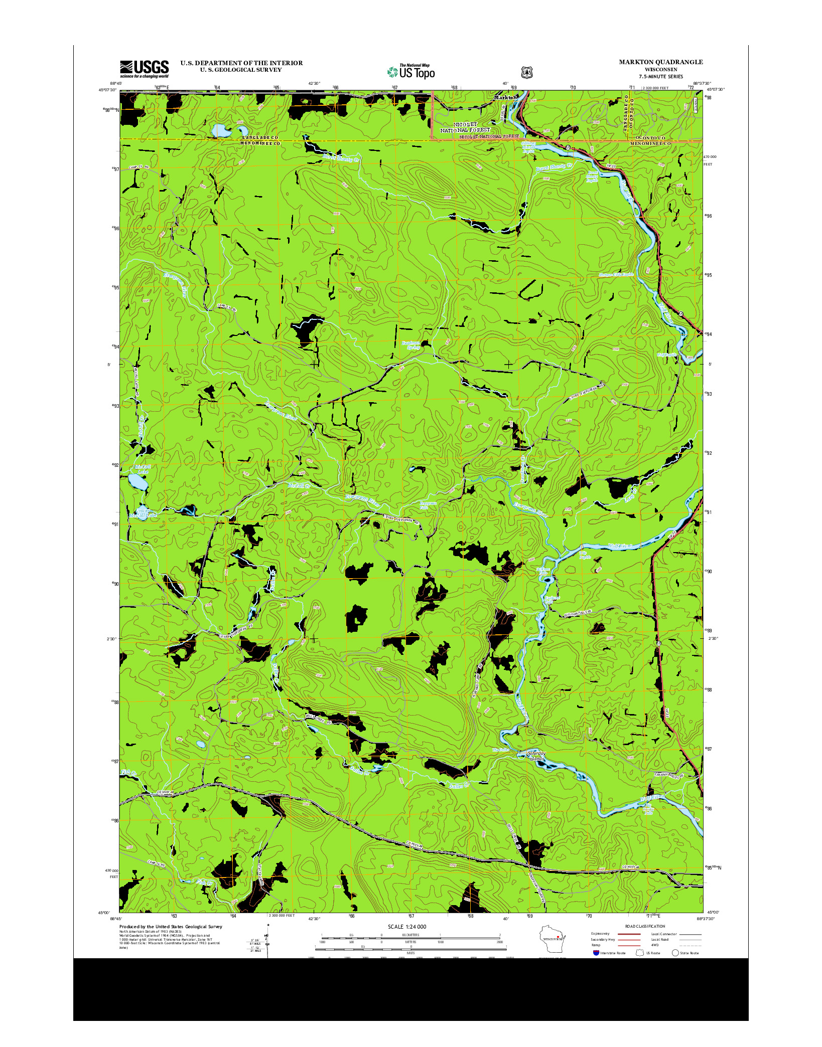 USGS US TOPO 7.5-MINUTE MAP FOR MARKTON, WI 2013