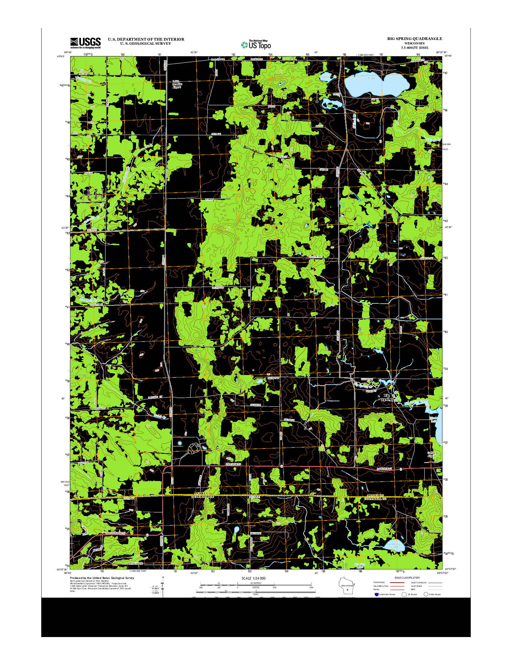 USGS US TOPO 7.5-MINUTE MAP FOR BIG SPRING, WI 2013