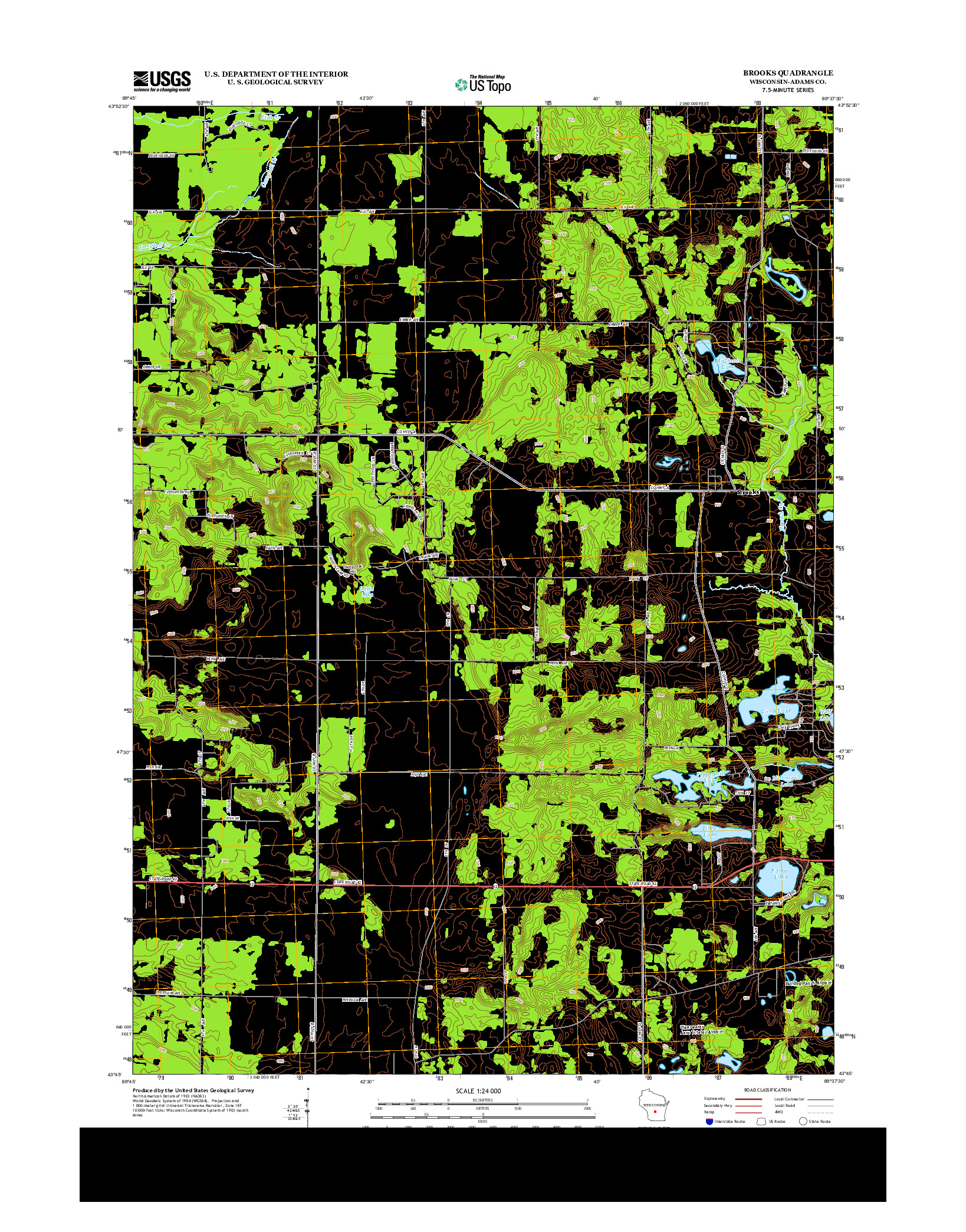 USGS US TOPO 7.5-MINUTE MAP FOR BROOKS, WI 2013