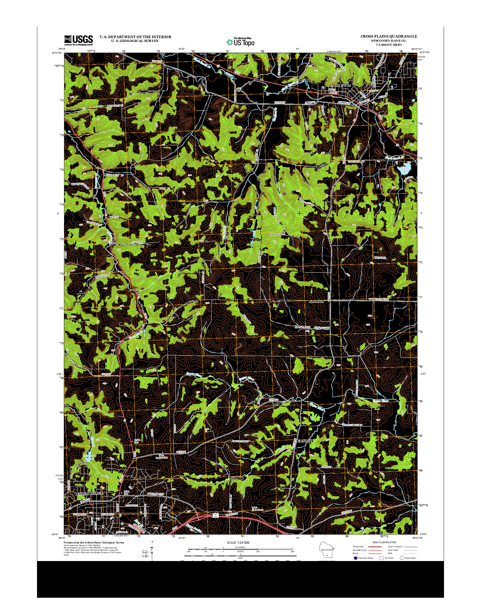 USGS US TOPO 7.5-MINUTE MAP FOR CROSS PLAINS, WI 2013