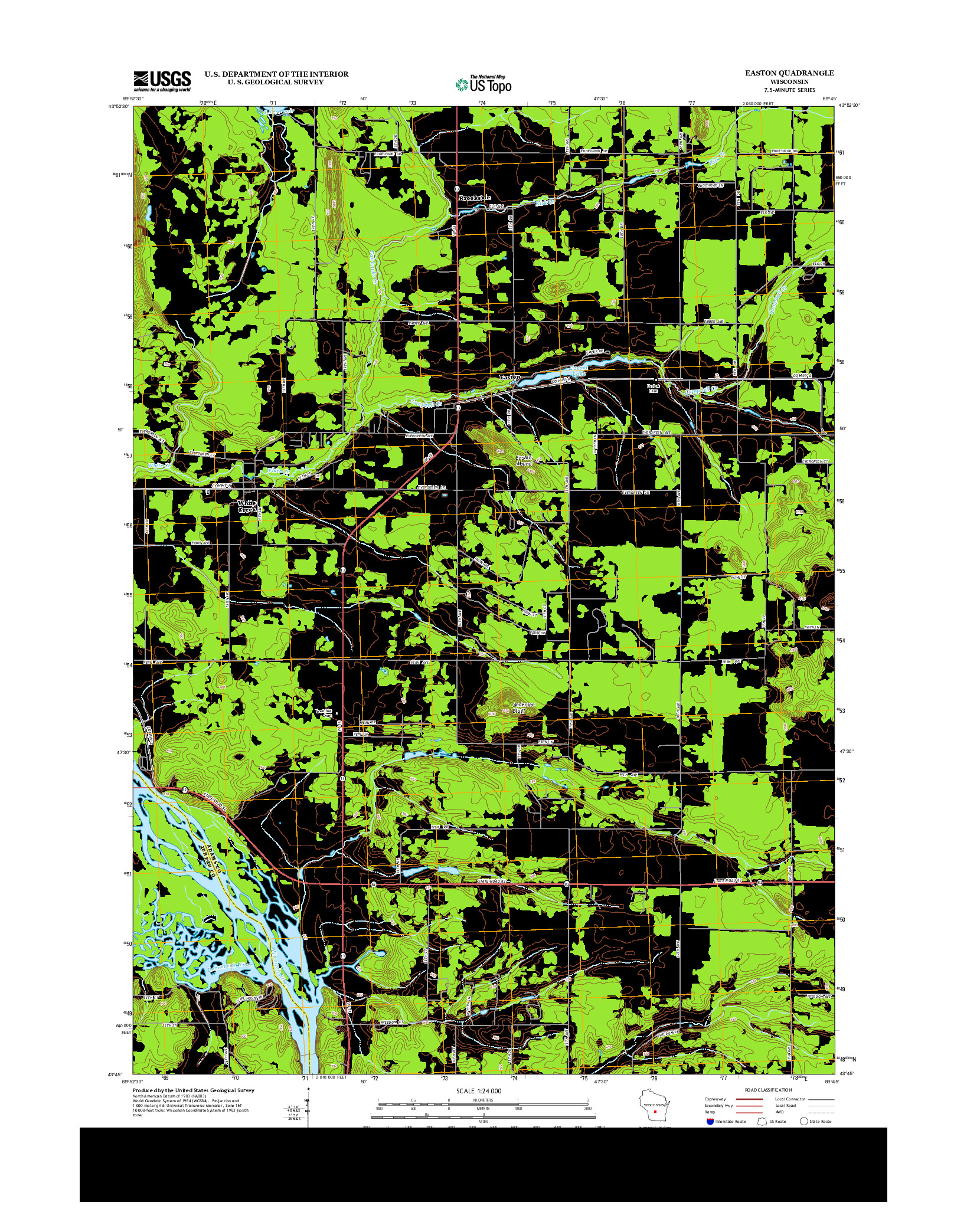 USGS US TOPO 7.5-MINUTE MAP FOR EASTON, WI 2013