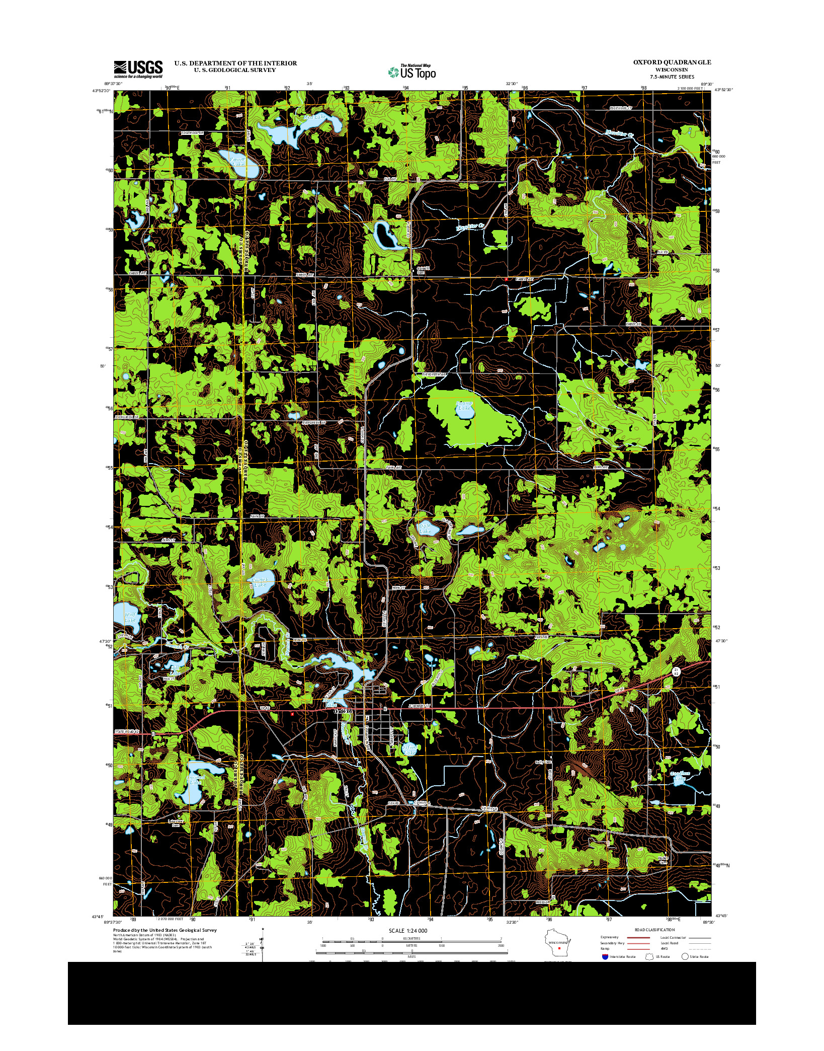USGS US TOPO 7.5-MINUTE MAP FOR OXFORD, WI 2013