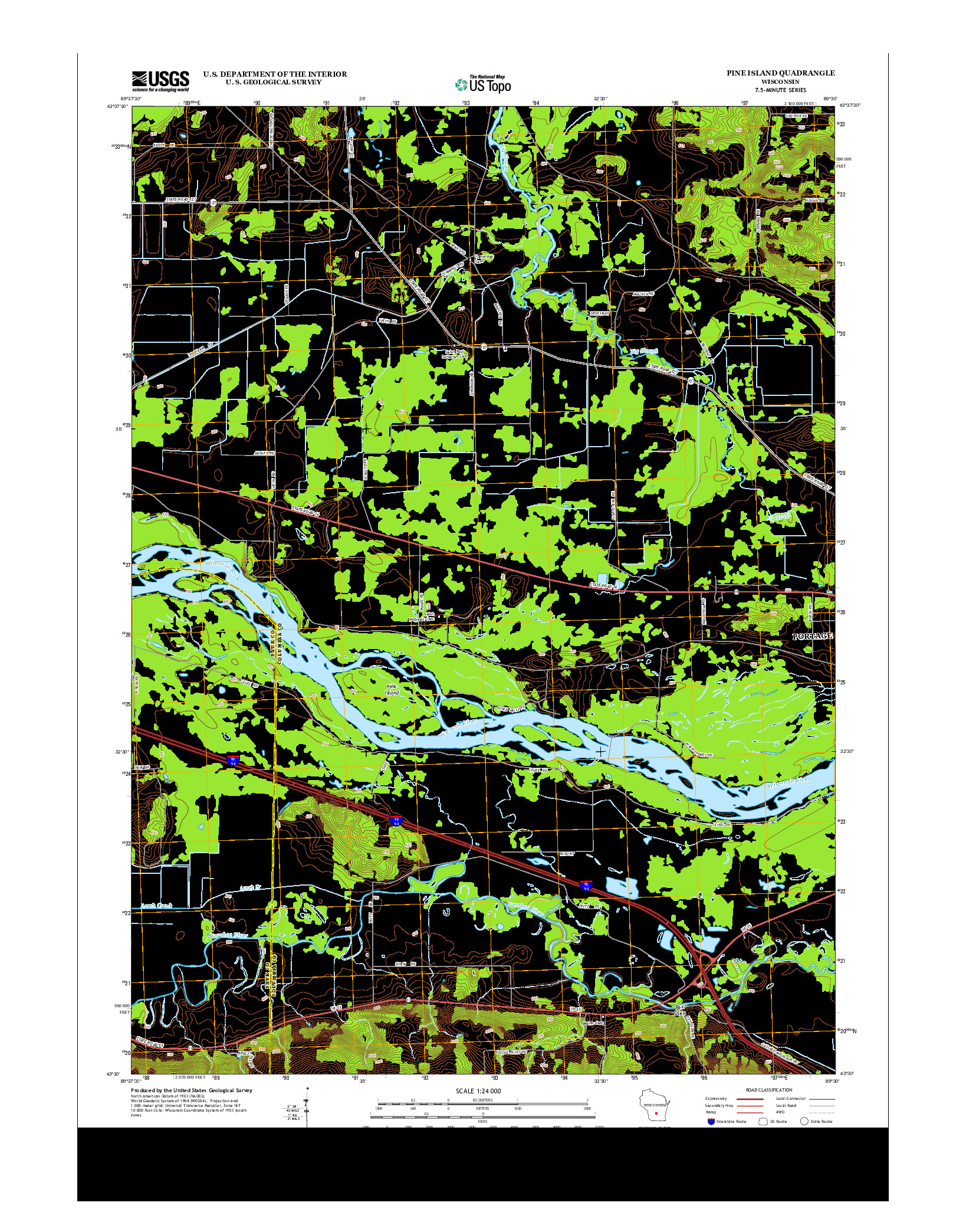 USGS US TOPO 7.5-MINUTE MAP FOR PINE ISLAND, WI 2013