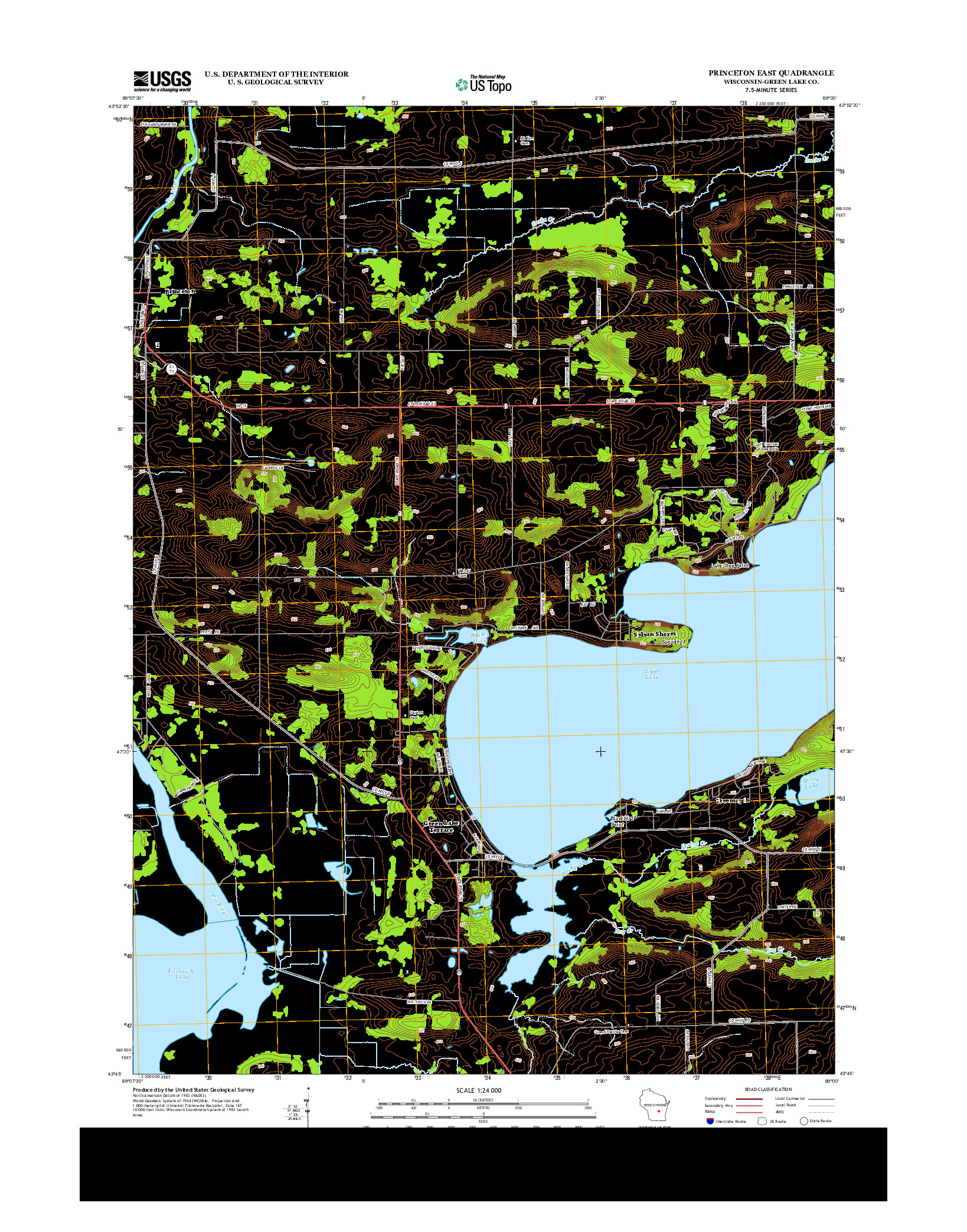 USGS US TOPO 7.5-MINUTE MAP FOR PRINCETON EAST, WI 2013