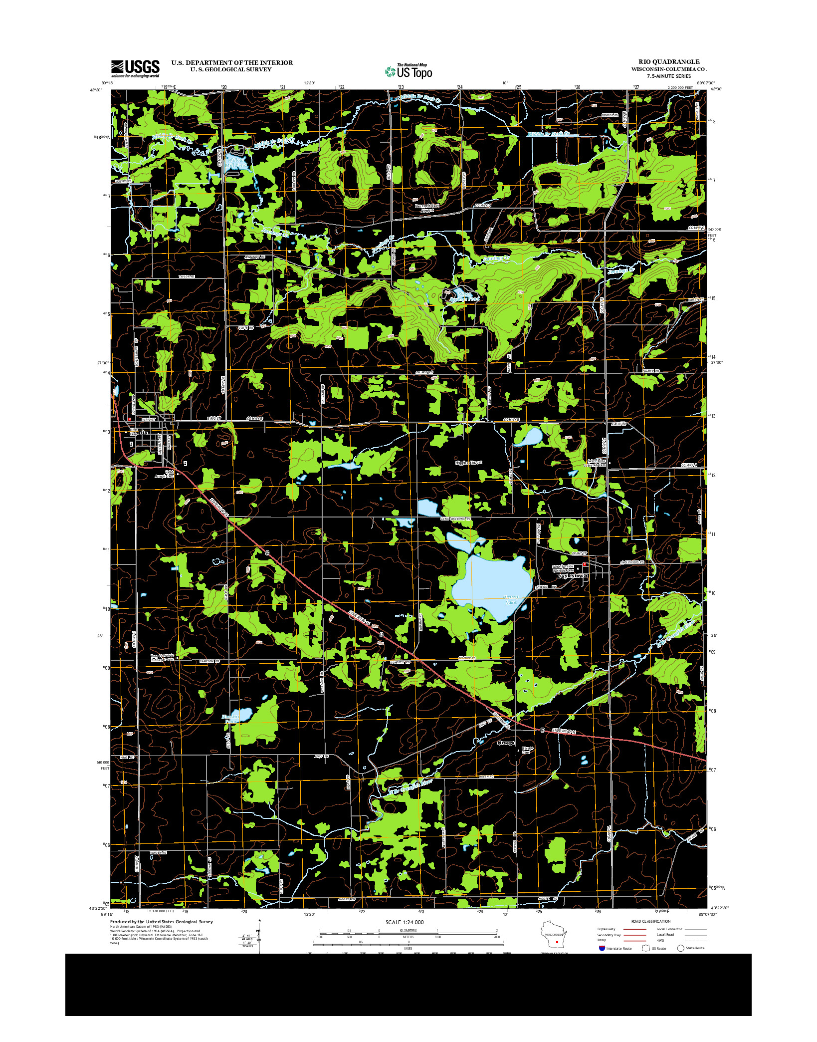 USGS US TOPO 7.5-MINUTE MAP FOR RIO, WI 2013