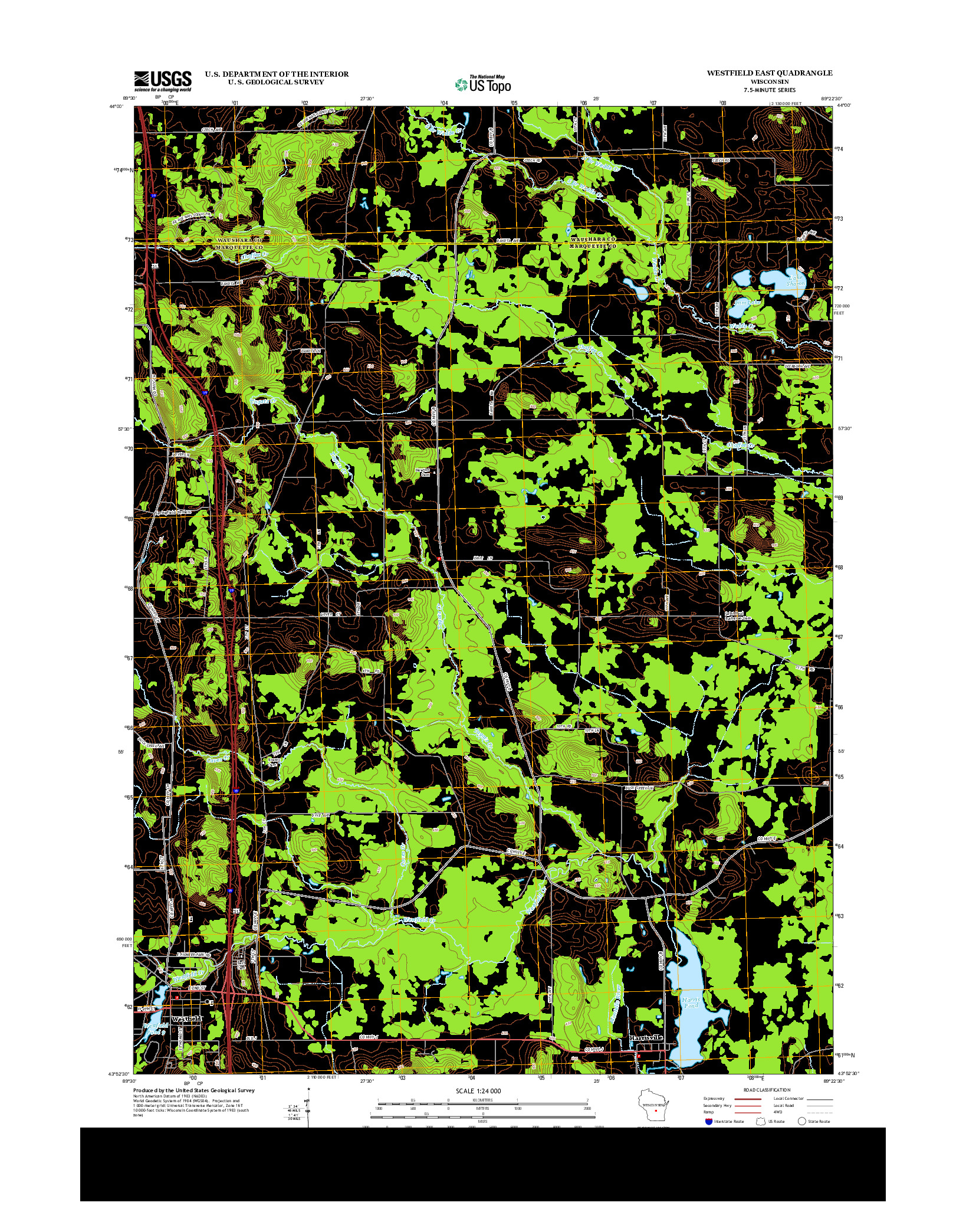 USGS US TOPO 7.5-MINUTE MAP FOR WESTFIELD EAST, WI 2013