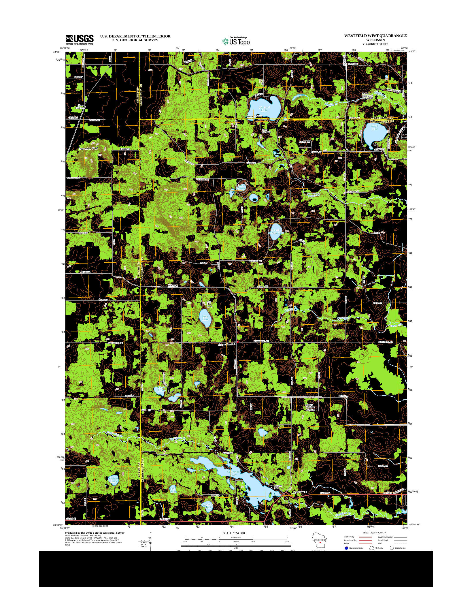 USGS US TOPO 7.5-MINUTE MAP FOR WESTFIELD WEST, WI 2013