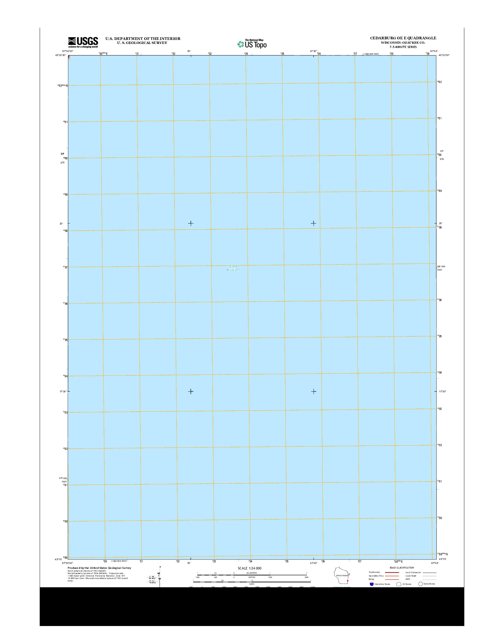 USGS US TOPO 7.5-MINUTE MAP FOR CEDARBURG OE E, WI 2013