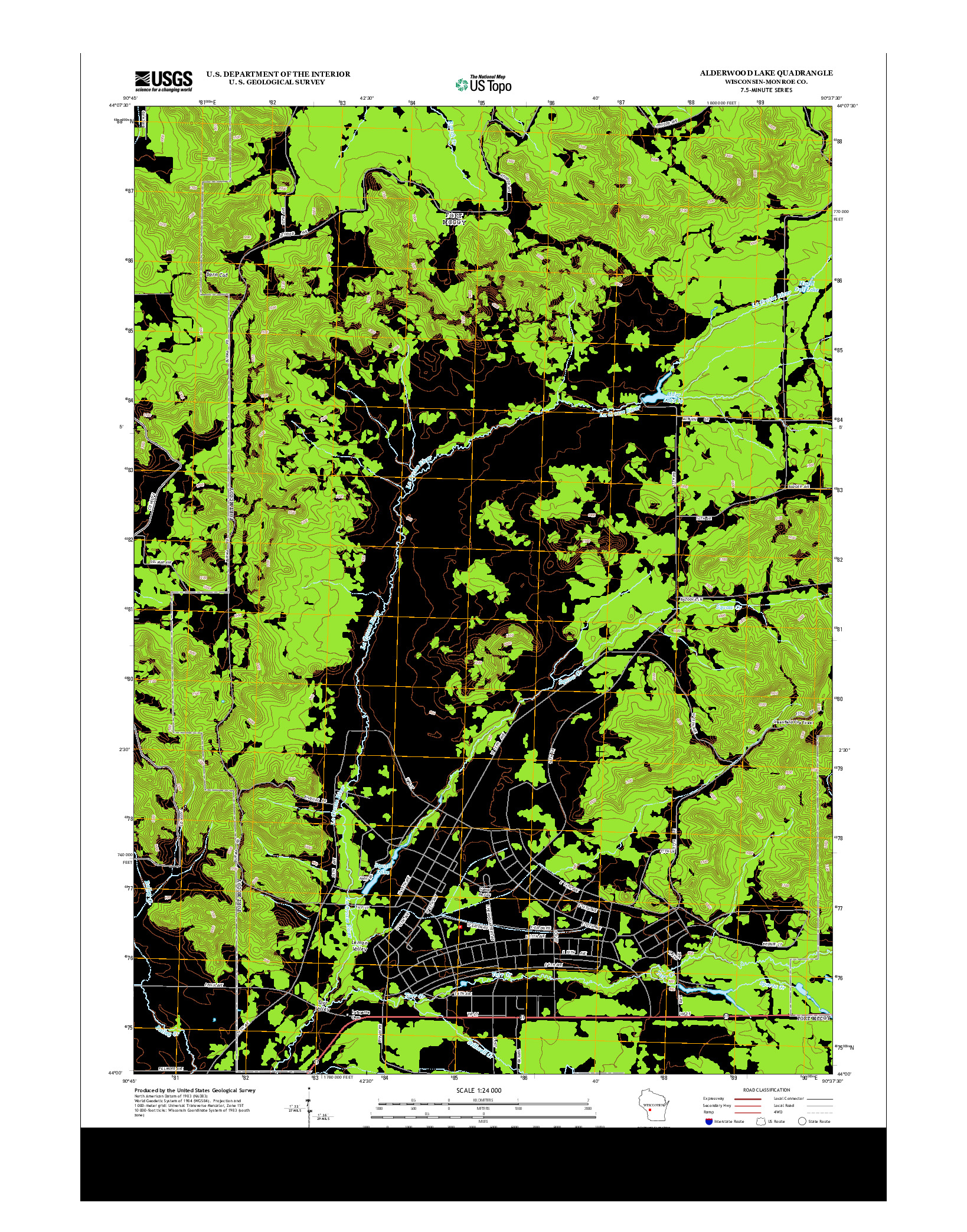 USGS US TOPO 7.5-MINUTE MAP FOR ALDERWOOD LAKE, WI 2013