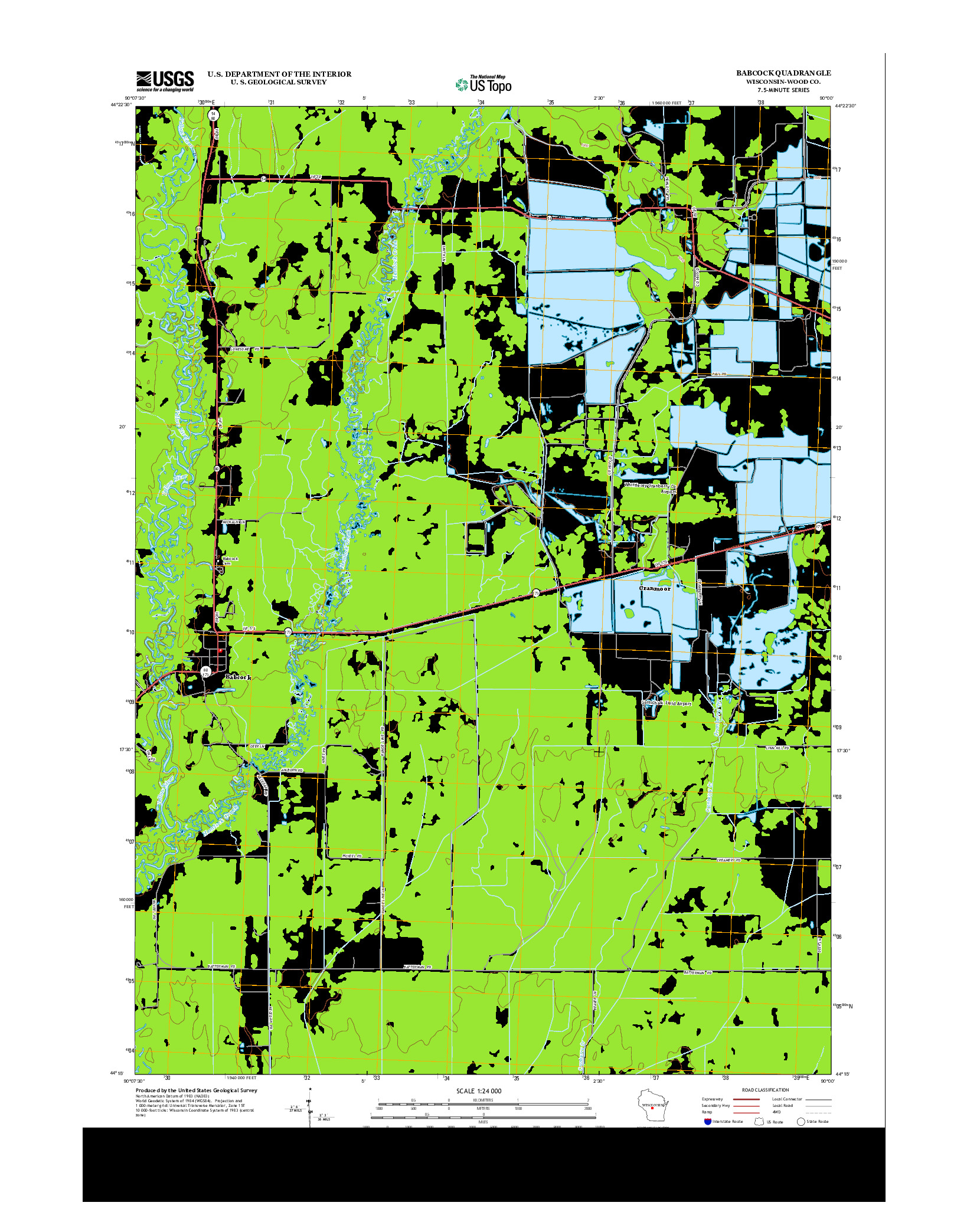USGS US TOPO 7.5-MINUTE MAP FOR BABCOCK, WI 2013