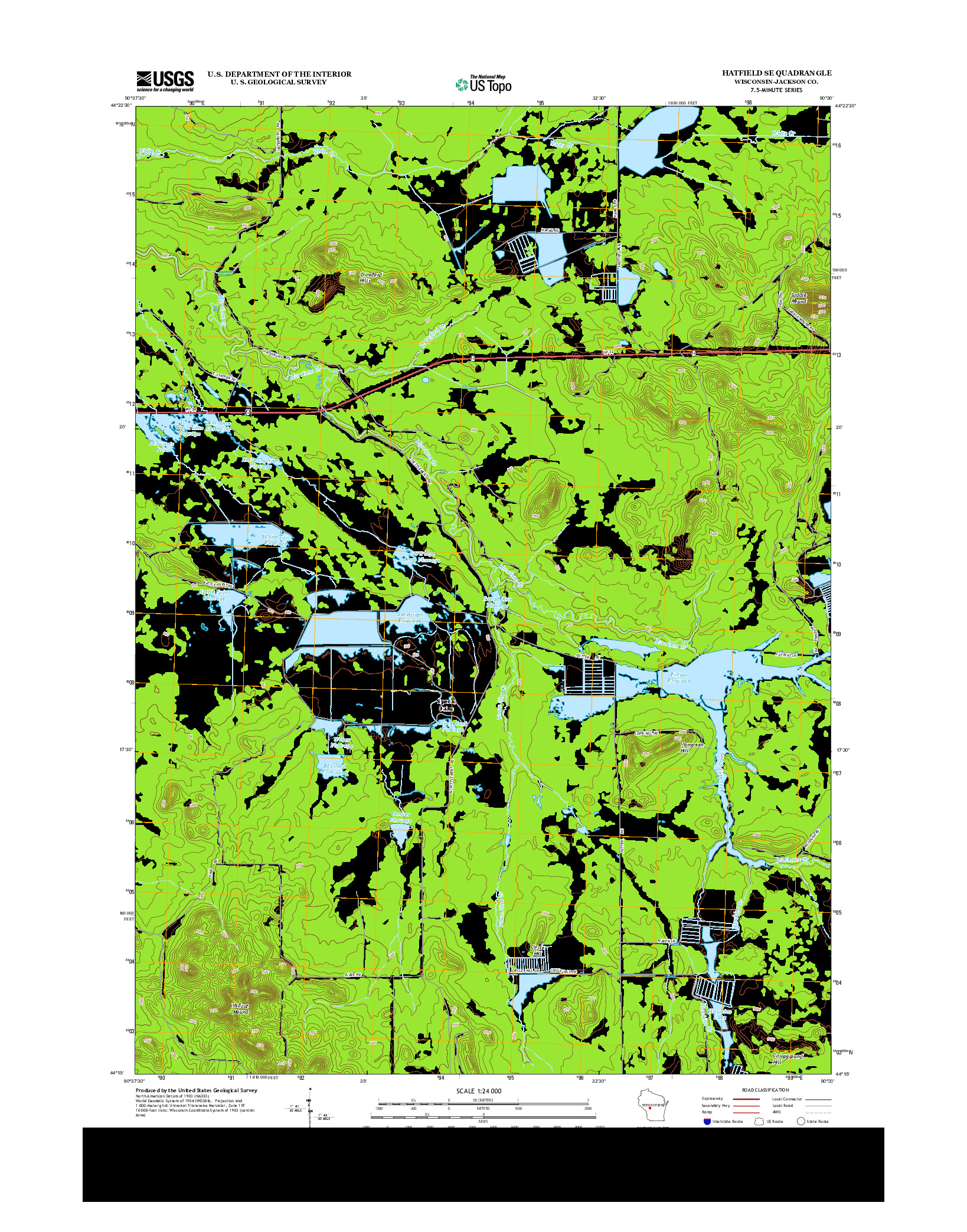 USGS US TOPO 7.5-MINUTE MAP FOR HATFIELD SE, WI 2013