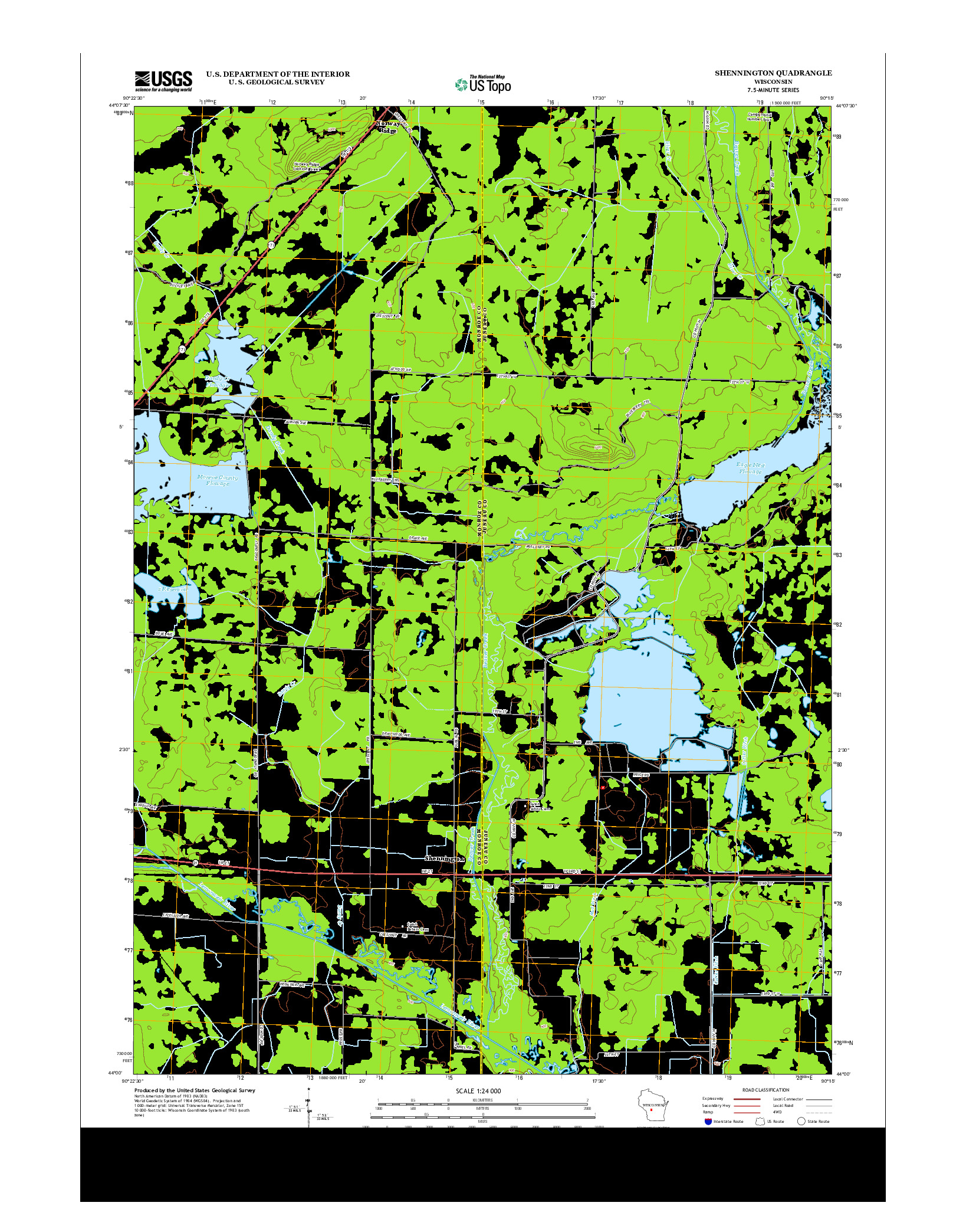 USGS US TOPO 7.5-MINUTE MAP FOR SHENNINGTON, WI 2013