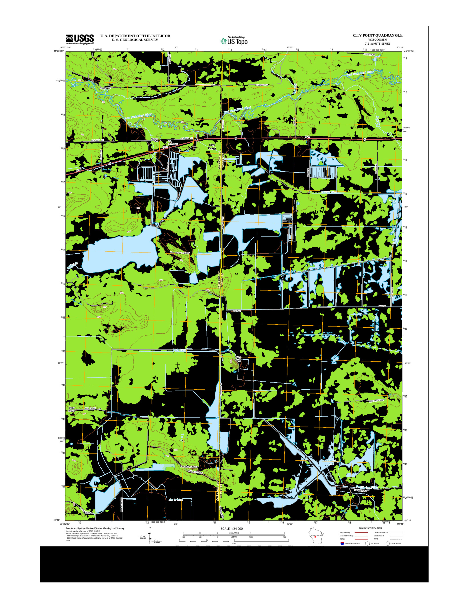 USGS US TOPO 7.5-MINUTE MAP FOR CITY POINT, WI 2013