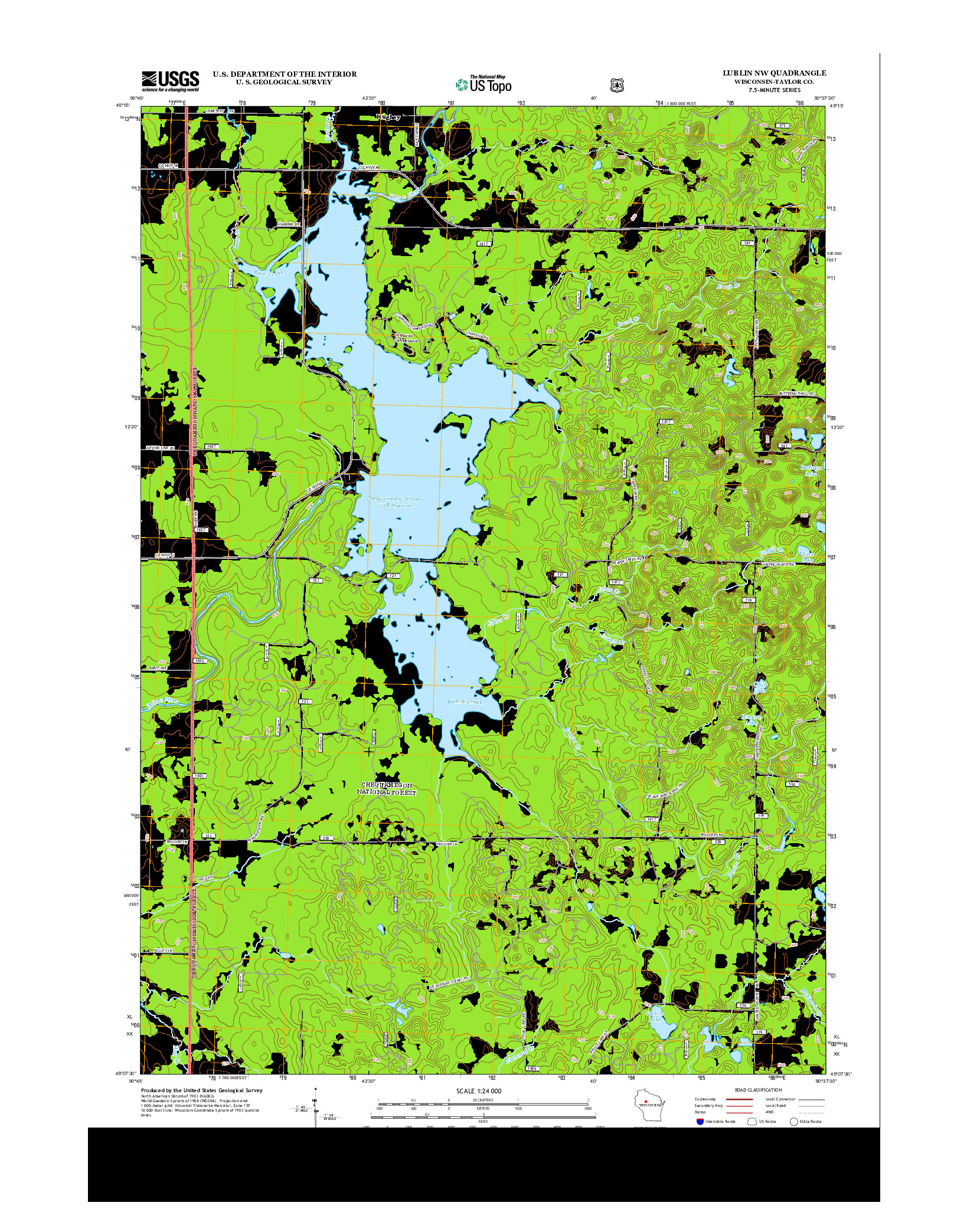 USGS US TOPO 7.5-MINUTE MAP FOR LUBLIN NW, WI 2013