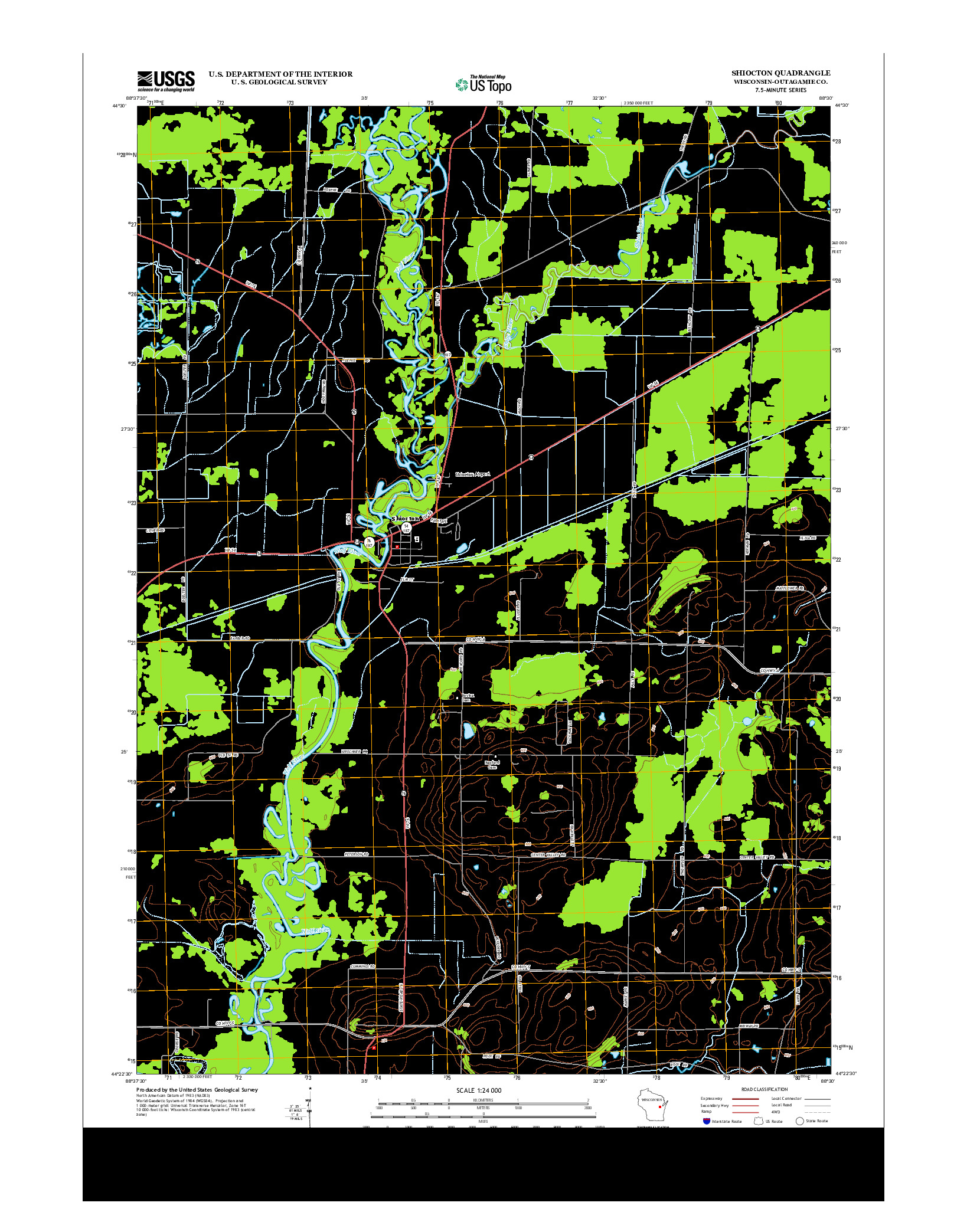 USGS US TOPO 7.5-MINUTE MAP FOR SHIOCTON, WI 2013