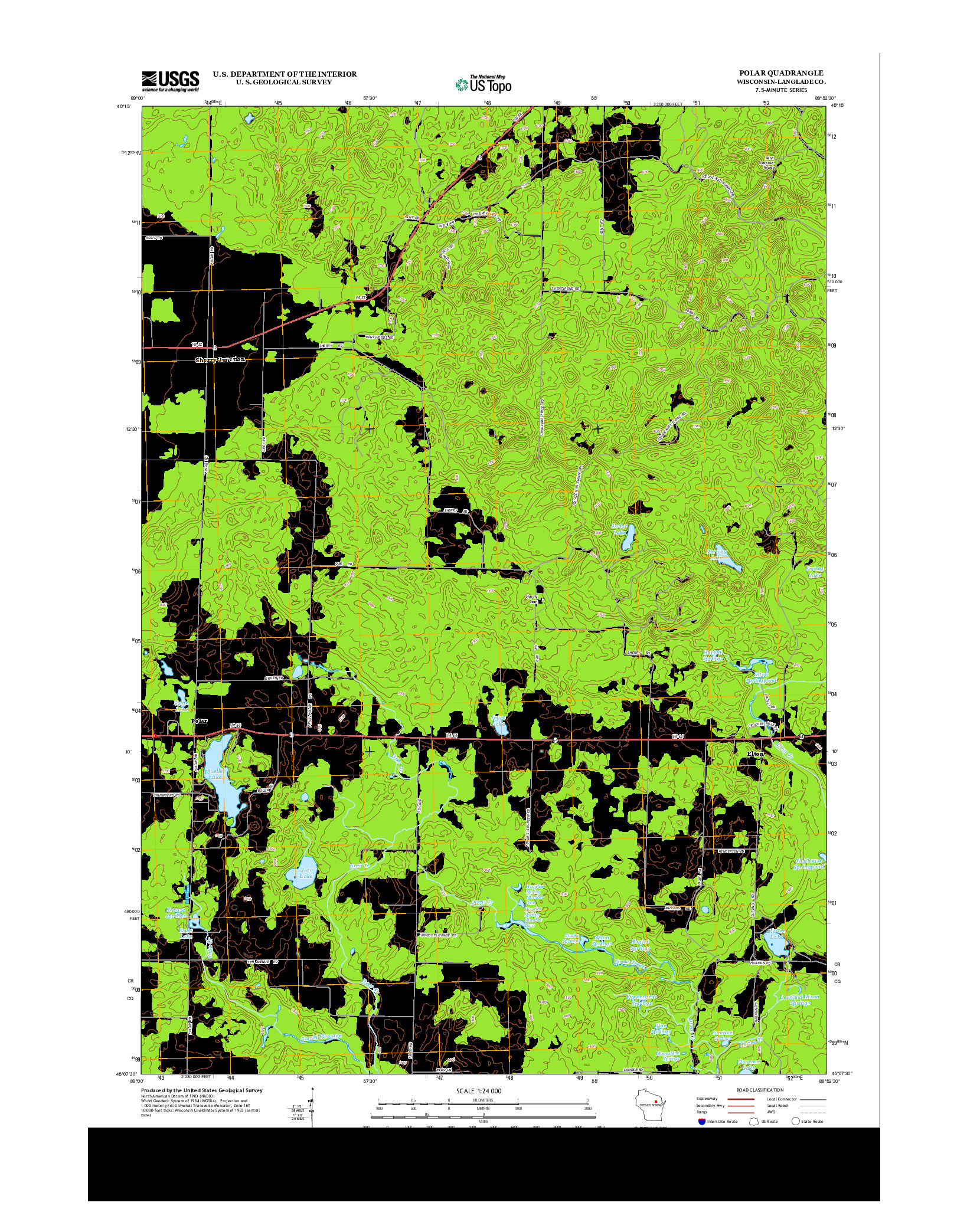 USGS US TOPO 7.5-MINUTE MAP FOR POLAR, WI 2013