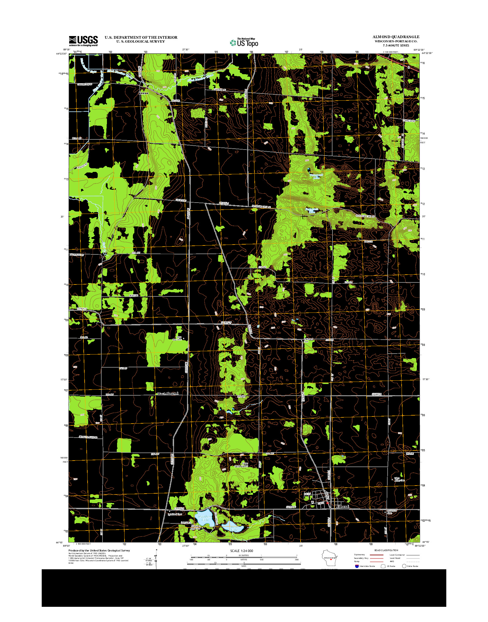 USGS US TOPO 7.5-MINUTE MAP FOR ALMOND, WI 2013