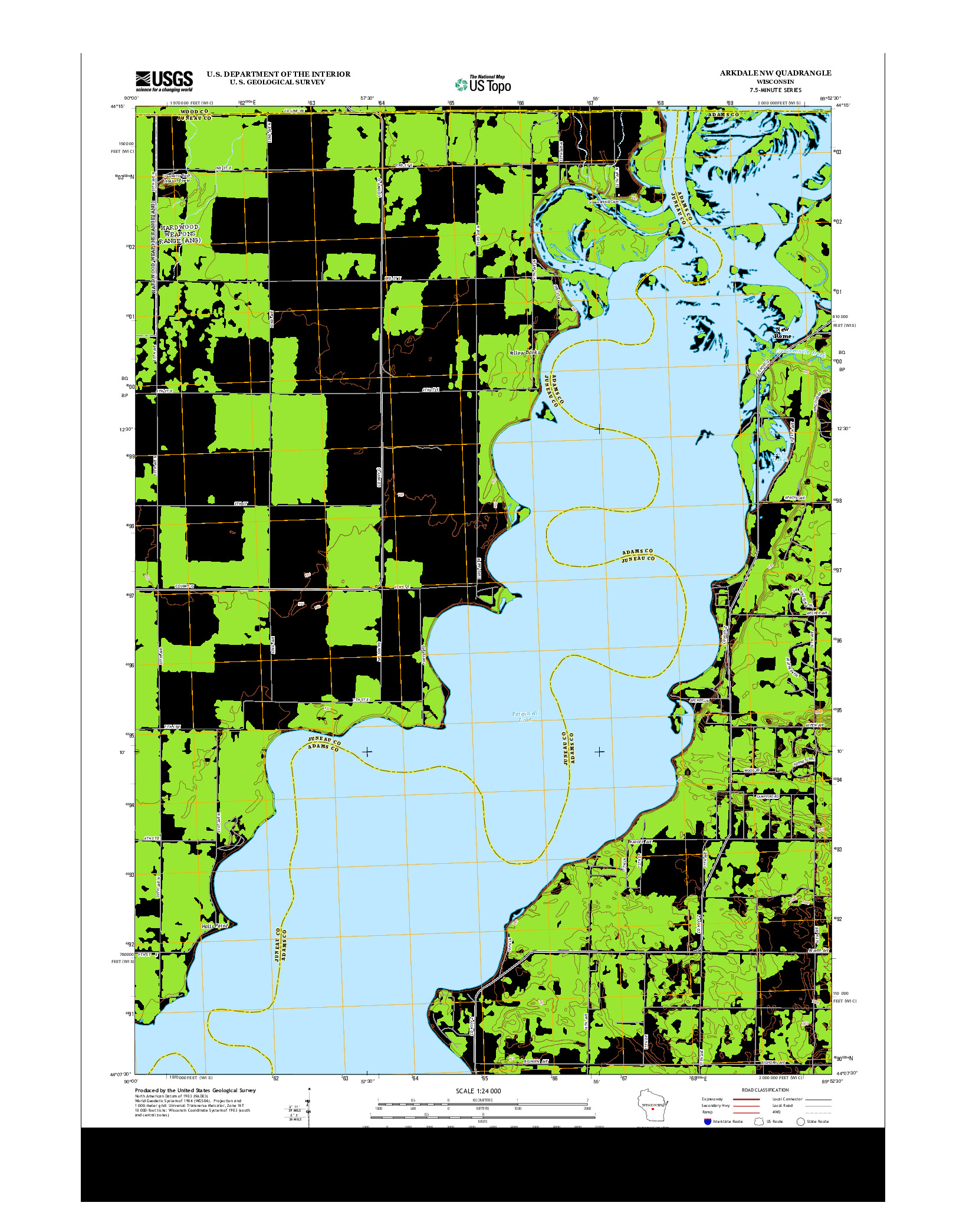 USGS US TOPO 7.5-MINUTE MAP FOR ARKDALE NW, WI 2013