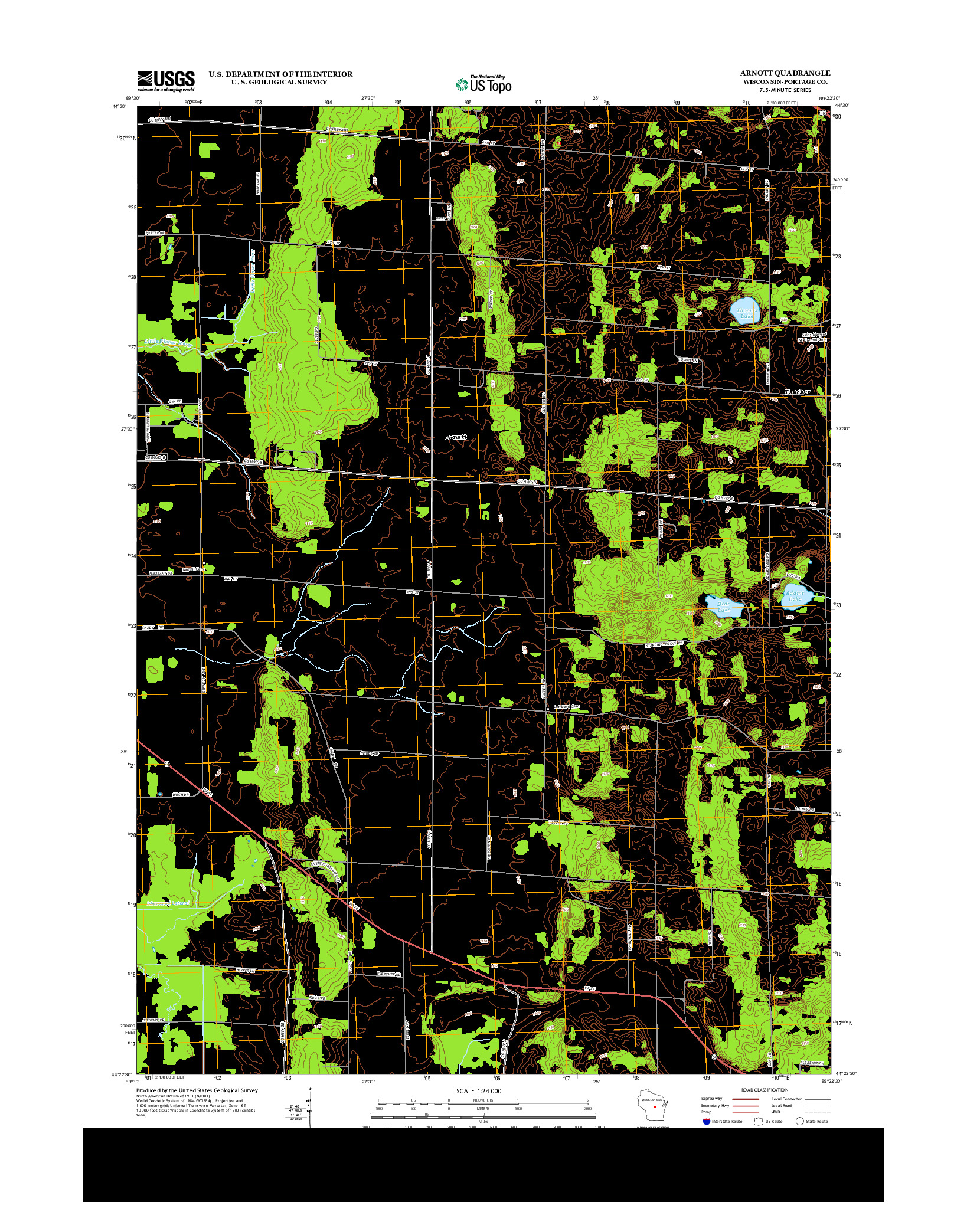 USGS US TOPO 7.5-MINUTE MAP FOR ARNOTT, WI 2013