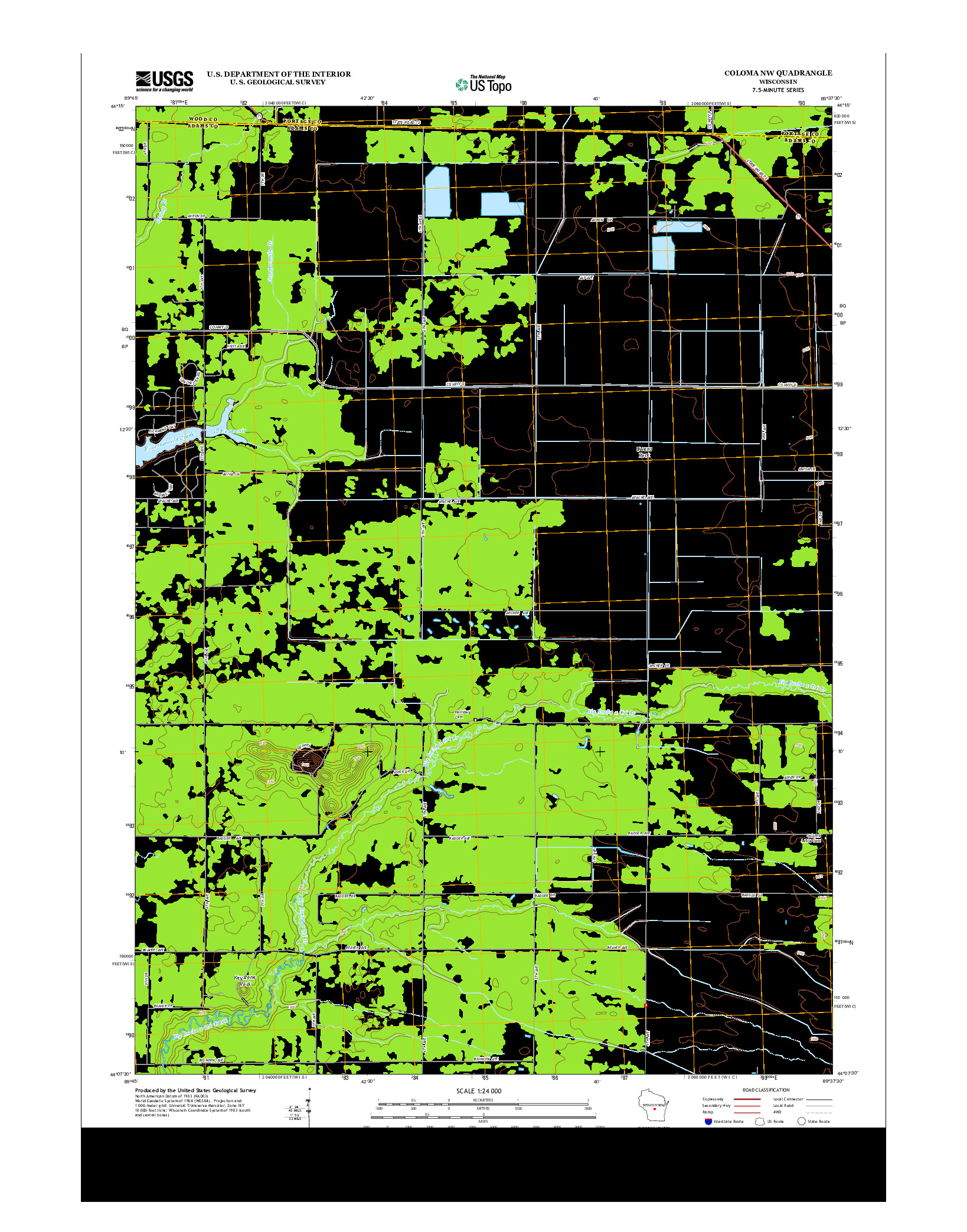 USGS US TOPO 7.5-MINUTE MAP FOR COLOMA NW, WI 2013