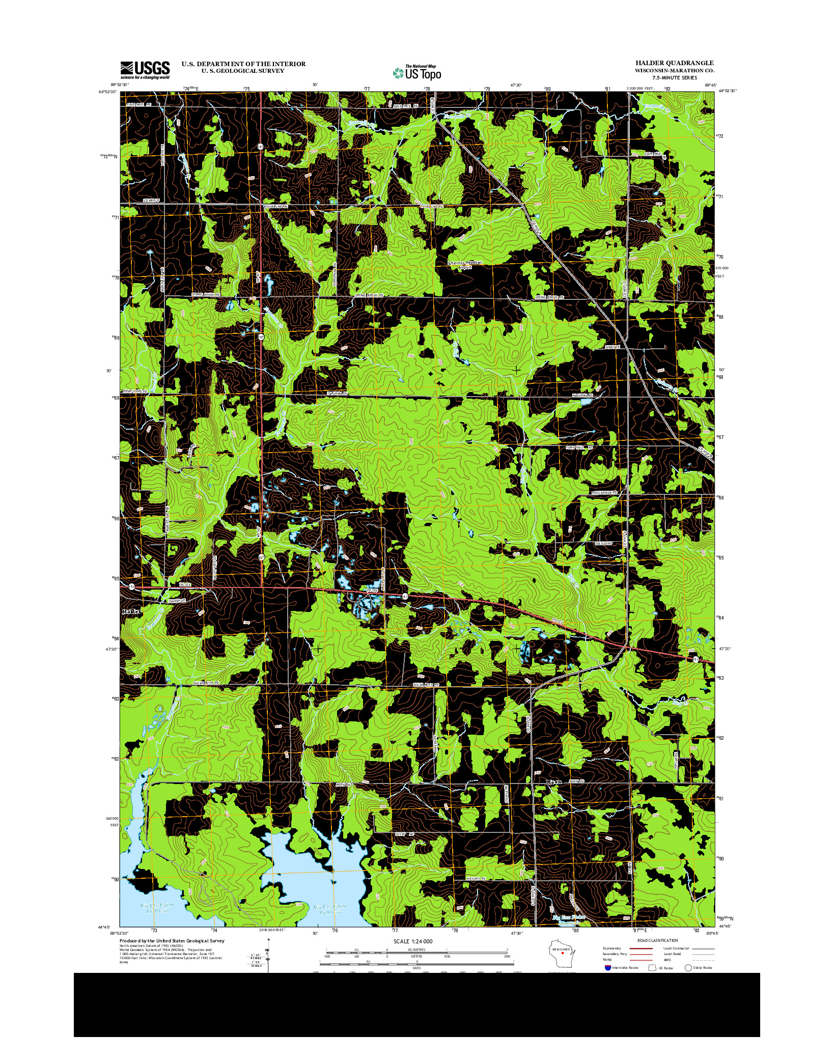 USGS US TOPO 7.5-MINUTE MAP FOR HALDER, WI 2013