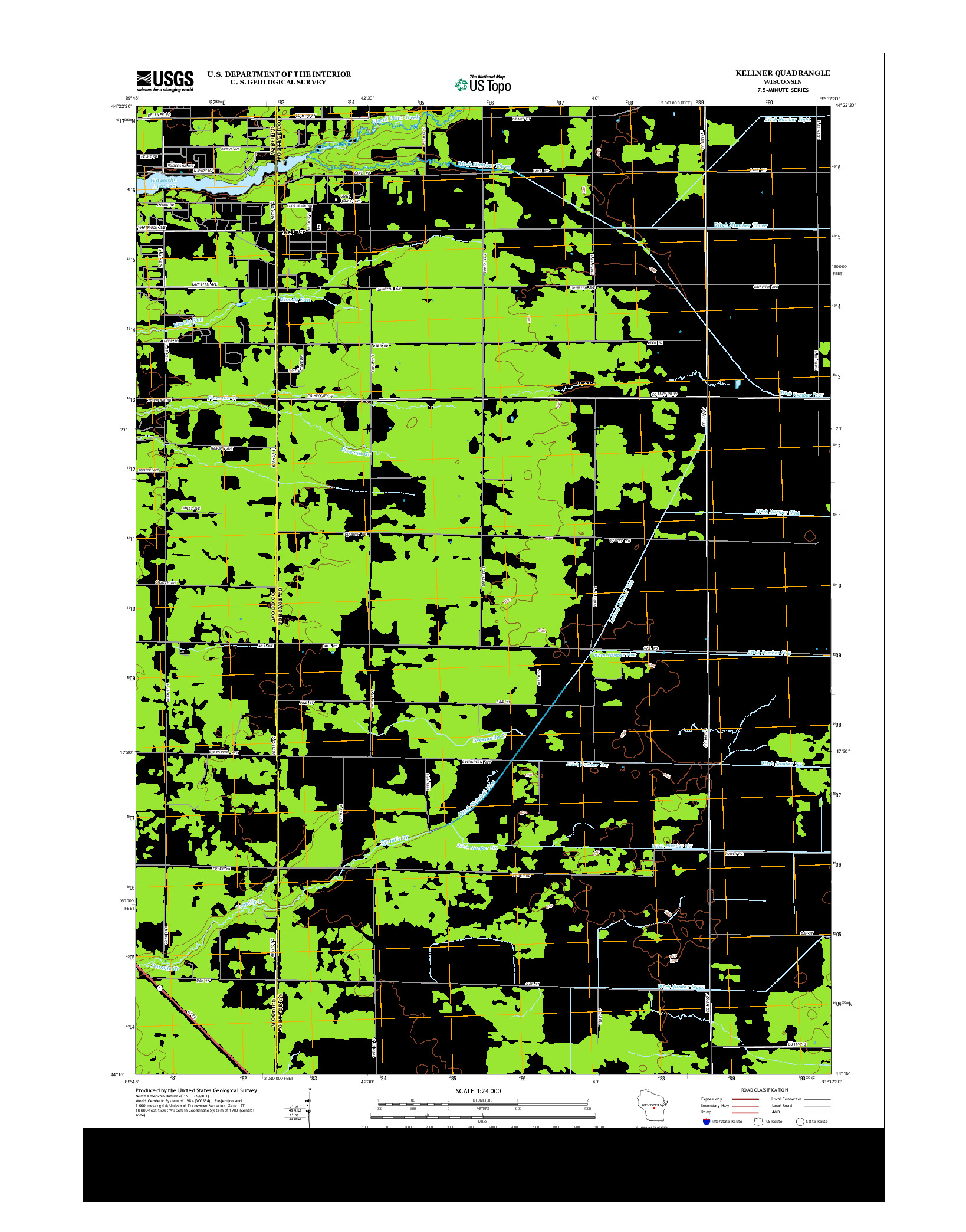 USGS US TOPO 7.5-MINUTE MAP FOR KELLNER, WI 2013