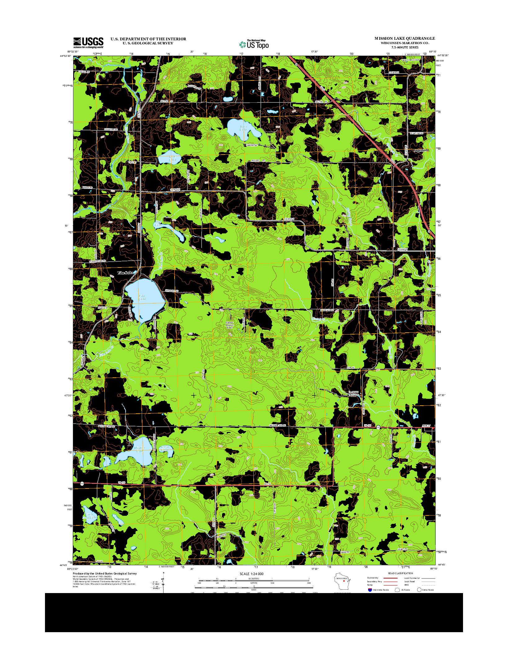 USGS US TOPO 7.5-MINUTE MAP FOR MISSION LAKE, WI 2013