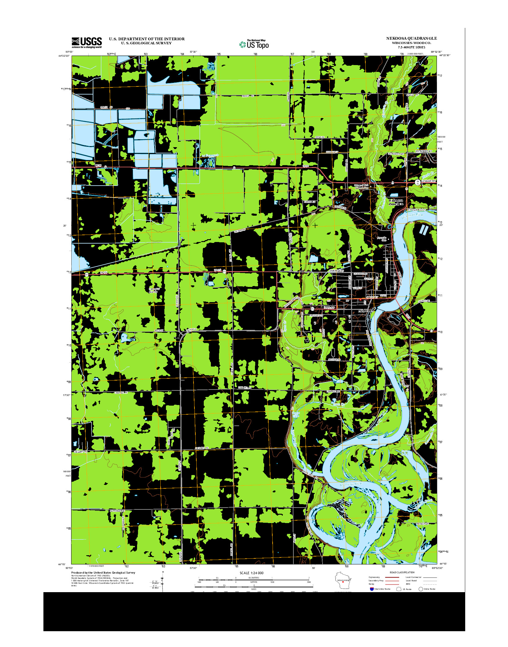 USGS US TOPO 7.5-MINUTE MAP FOR NEKOOSA, WI 2013