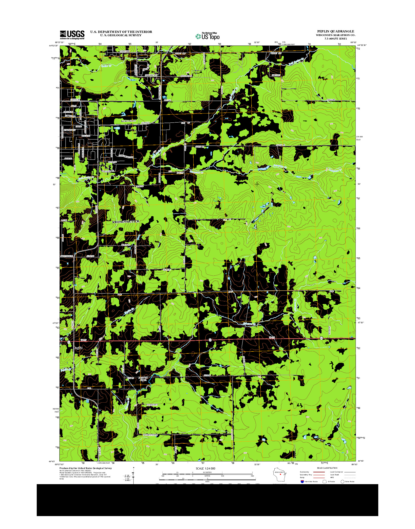 USGS US TOPO 7.5-MINUTE MAP FOR PEPLIN, WI 2013