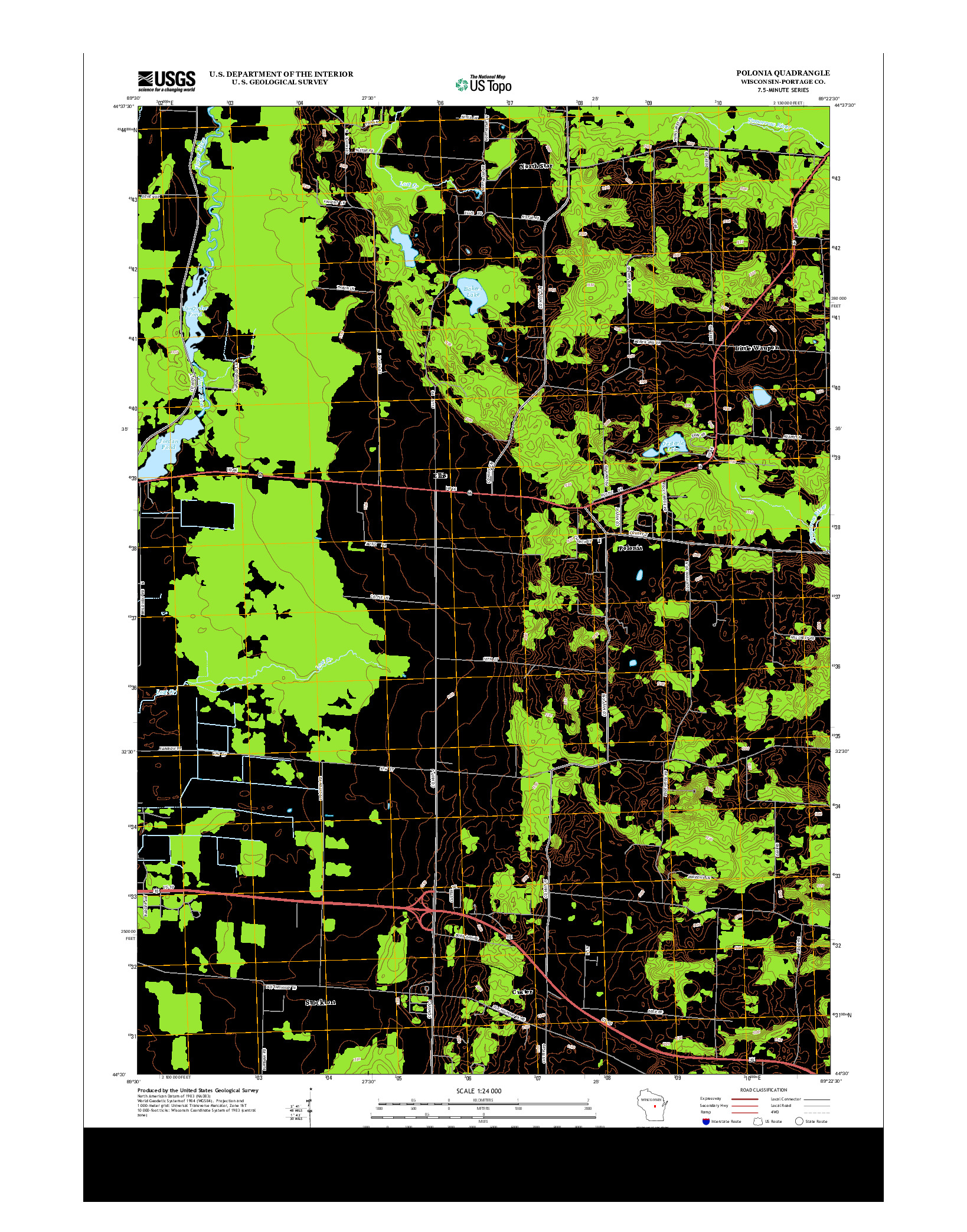 USGS US TOPO 7.5-MINUTE MAP FOR POLONIA, WI 2013