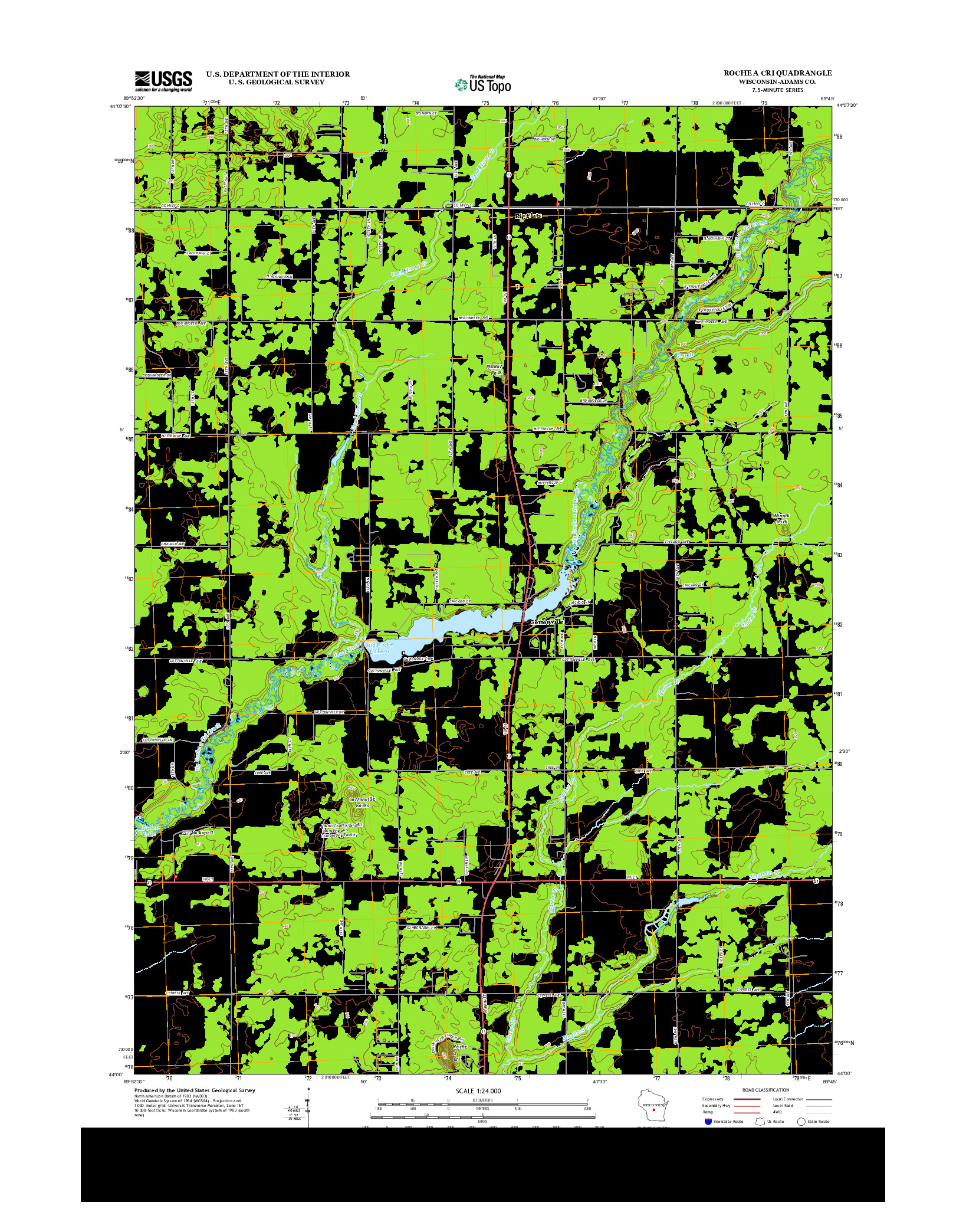 USGS US TOPO 7.5-MINUTE MAP FOR ROCHE A CRI, WI 2013