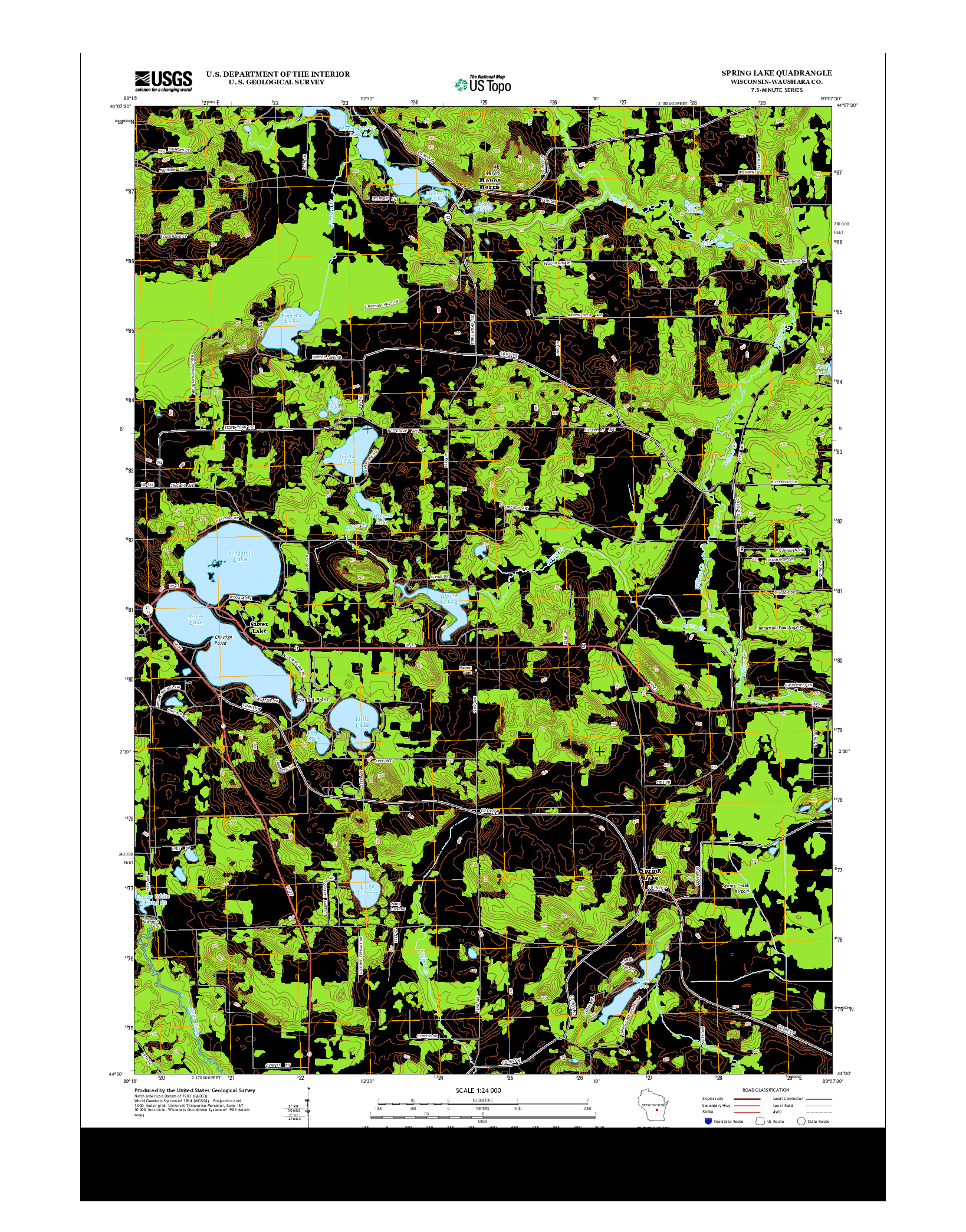 USGS US TOPO 7.5-MINUTE MAP FOR SPRING LAKE, WI 2013