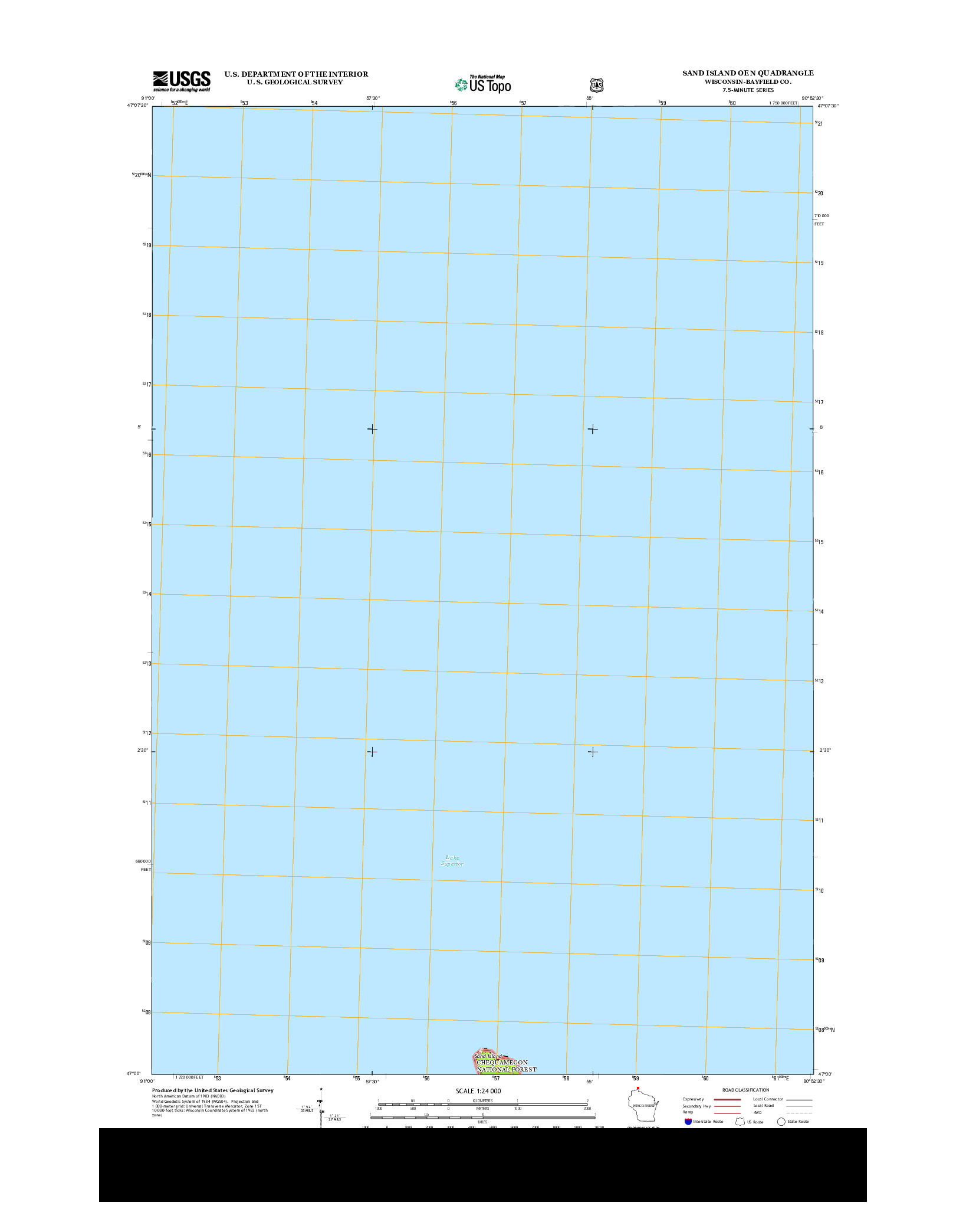 USGS US TOPO 7.5-MINUTE MAP FOR SAND ISLAND OE N, WI 2013