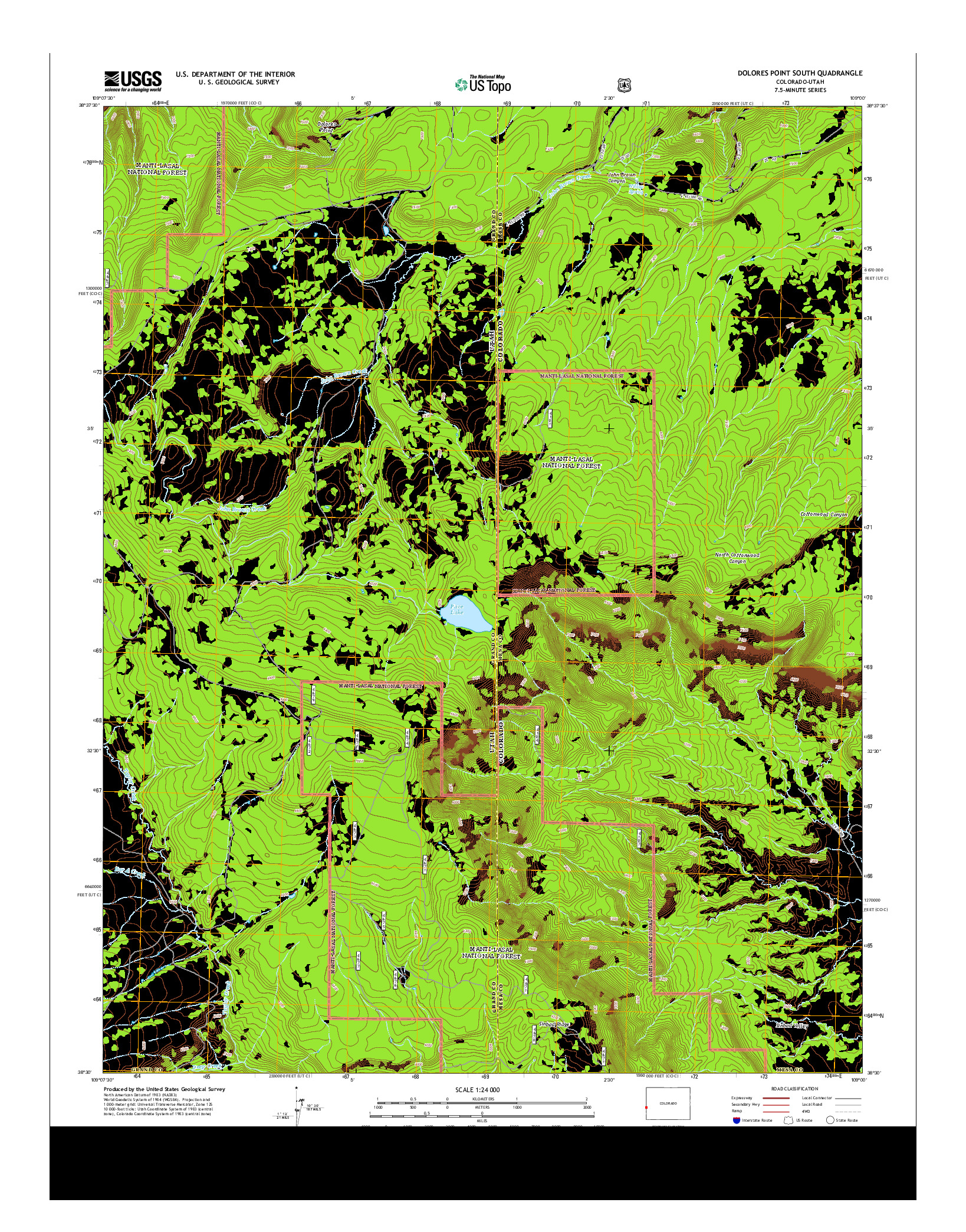 USGS US TOPO 7.5-MINUTE MAP FOR DOLORES POINT SOUTH, CO-UT 2013