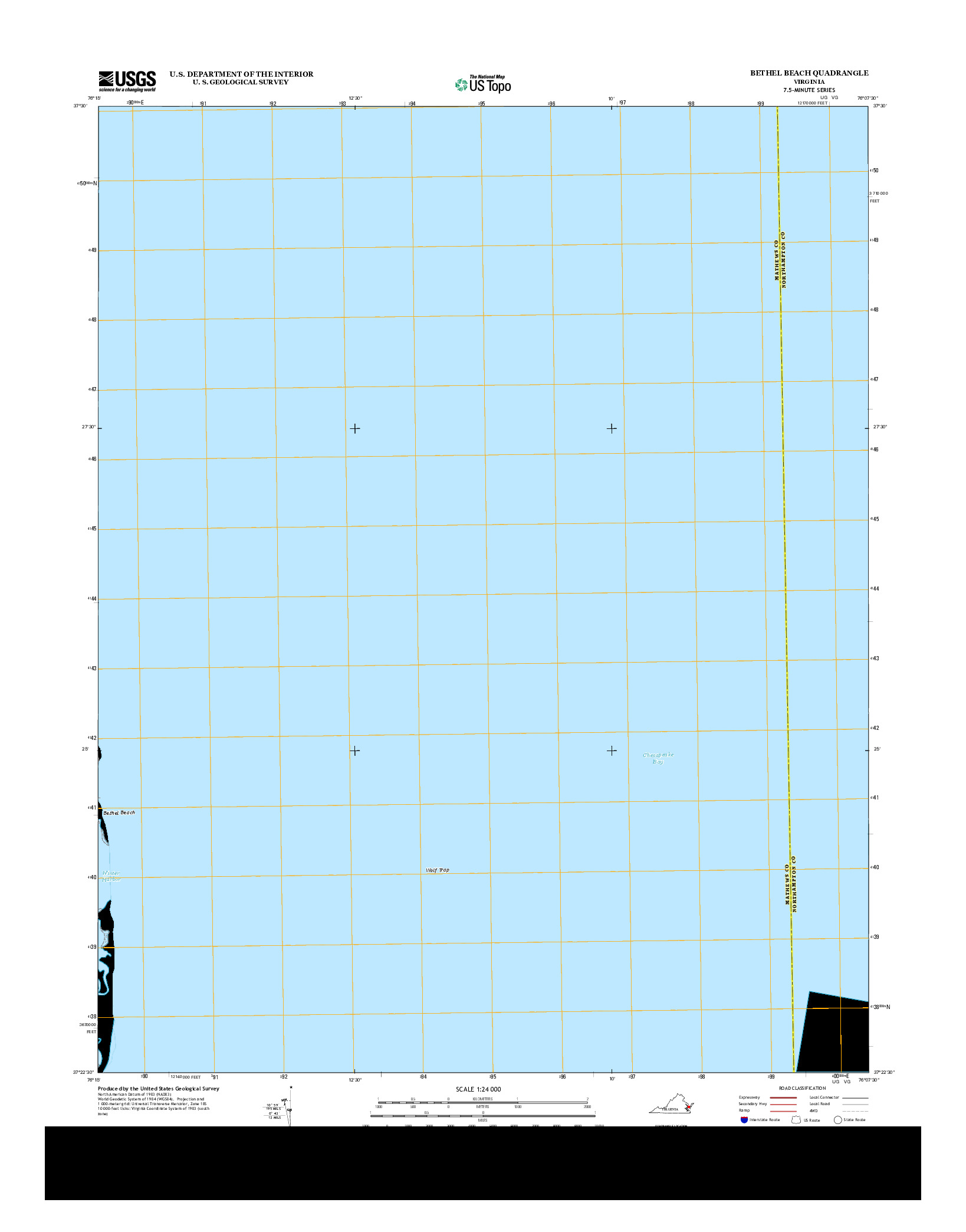 USGS US TOPO 7.5-MINUTE MAP FOR BETHEL BEACH, VA 2013