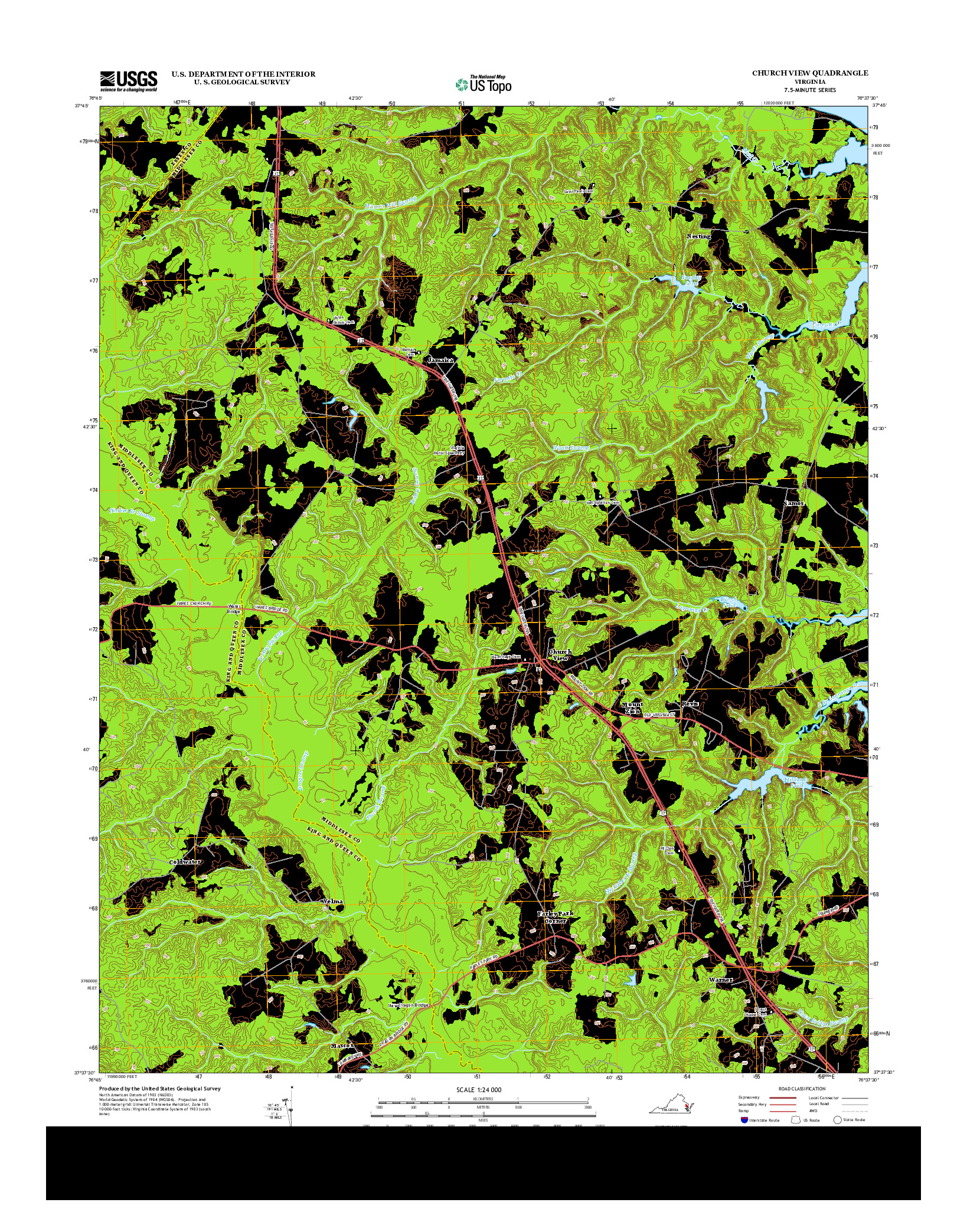 USGS US TOPO 7.5-MINUTE MAP FOR CHURCH VIEW, VA 2013