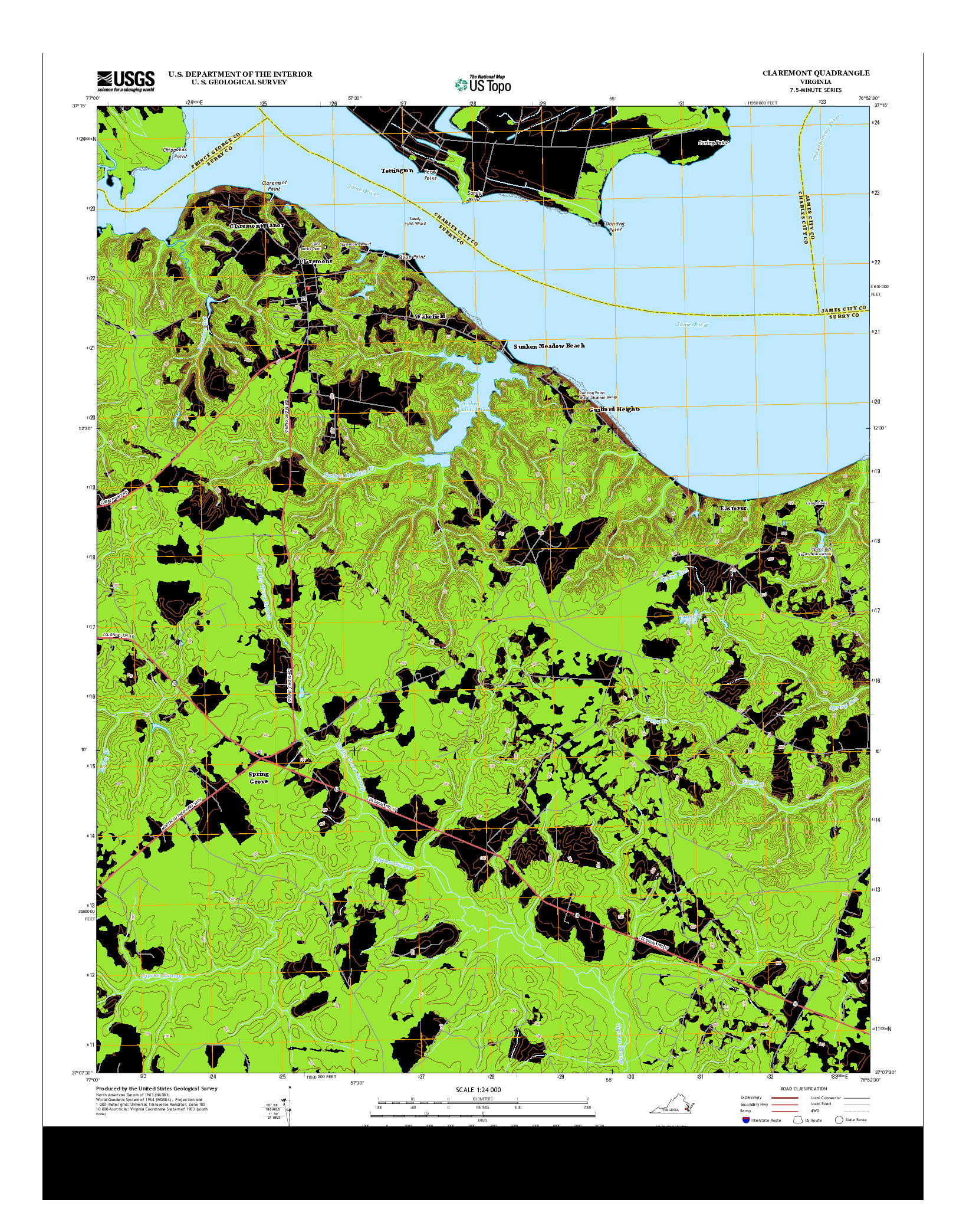 USGS US TOPO 7.5-MINUTE MAP FOR CLAREMONT, VA 2013