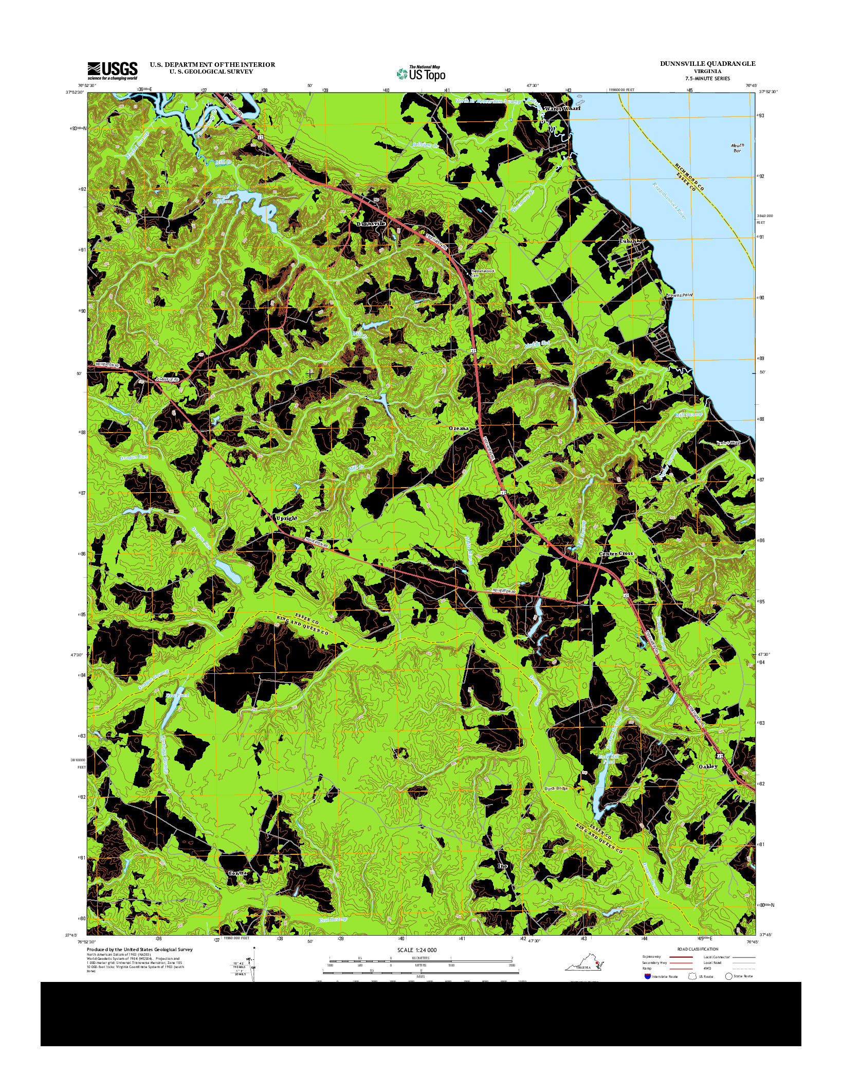 USGS US TOPO 7.5-MINUTE MAP FOR DUNNSVILLE, VA 2013