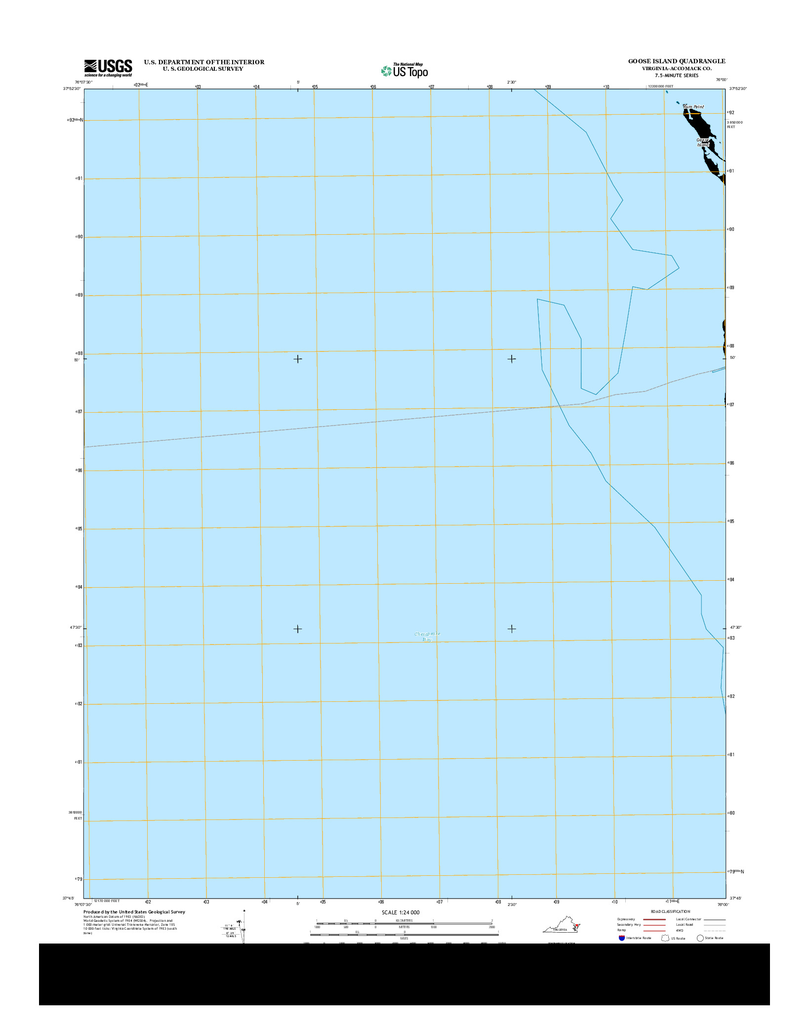 USGS US TOPO 7.5-MINUTE MAP FOR GOOSE ISLAND, VA 2013