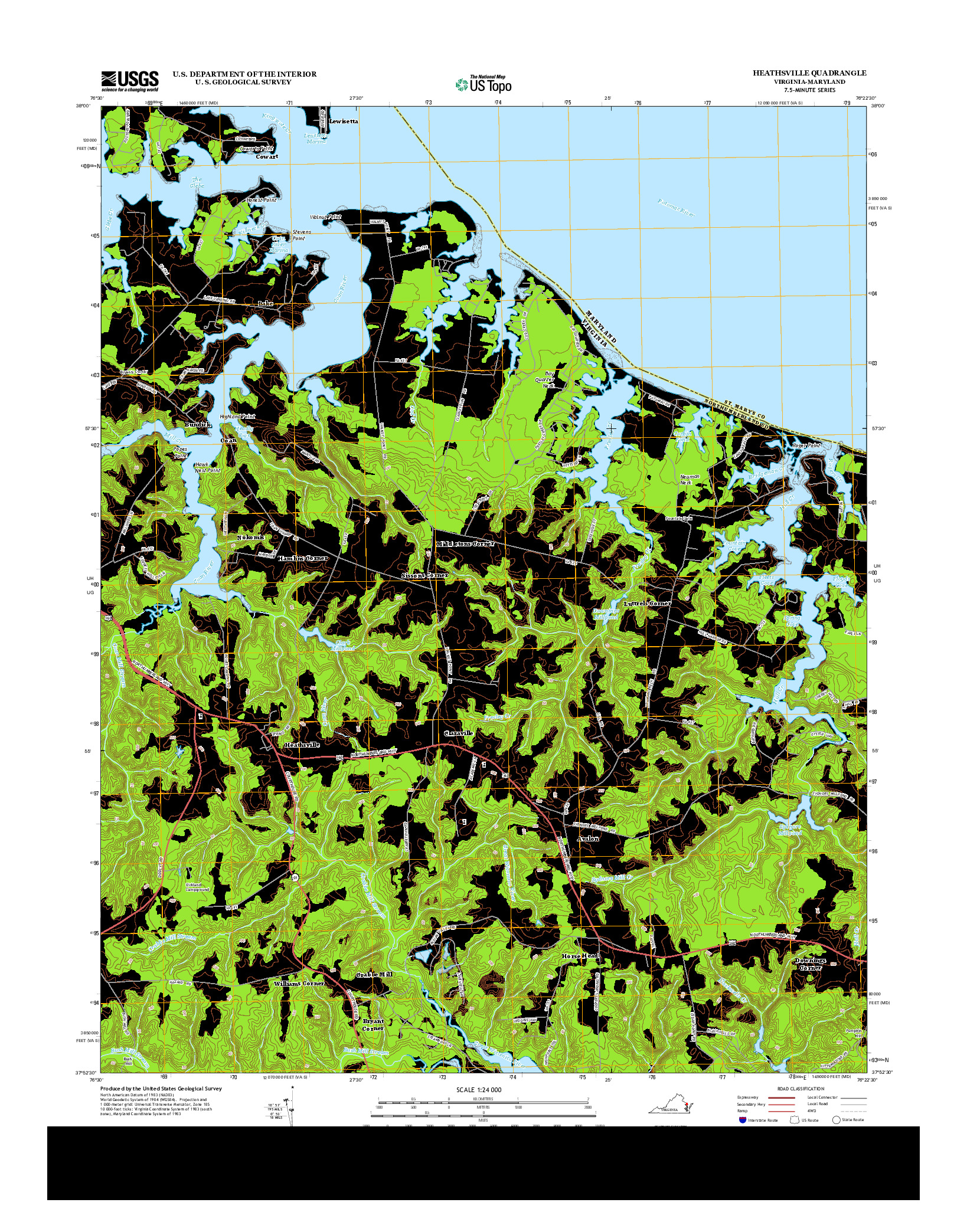 USGS US TOPO 7.5-MINUTE MAP FOR HEATHSVILLE, VA-MD 2013