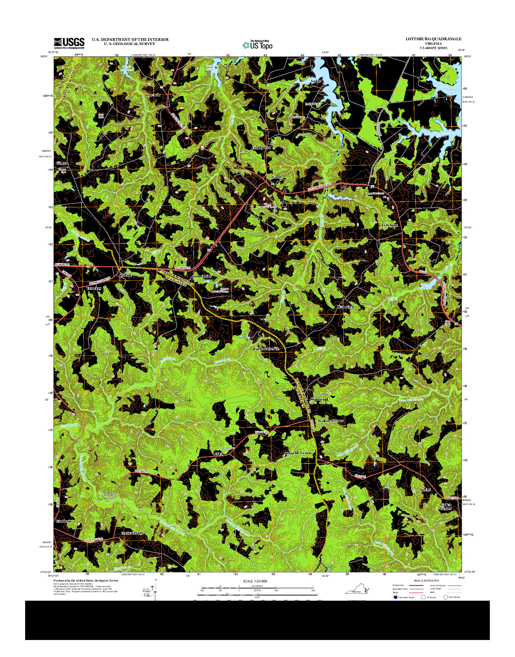 USGS US TOPO 7.5-MINUTE MAP FOR LOTTSBURG, VA 2013